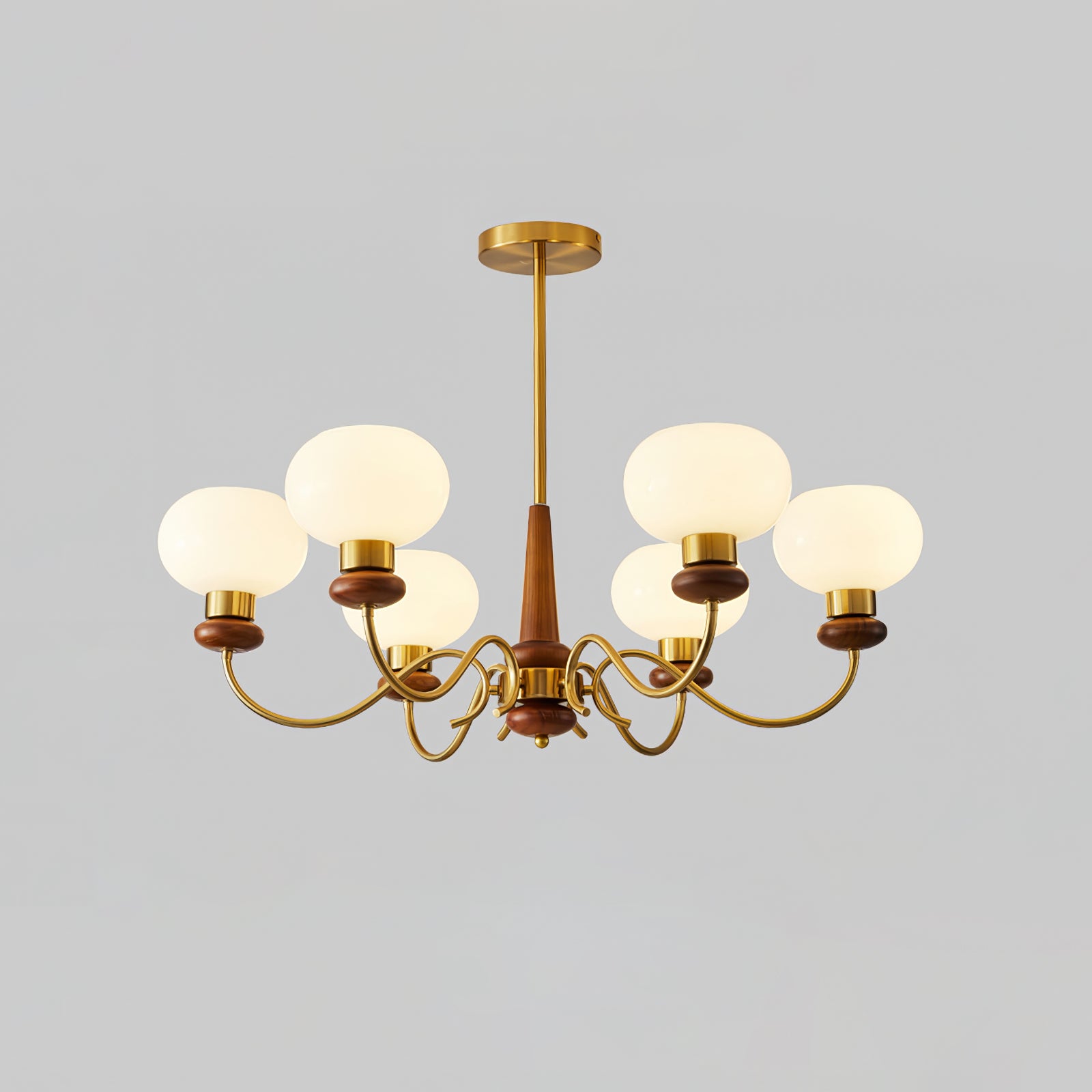 Lustra Kronleuchter Messing Holz Globe Classic-Letslighting