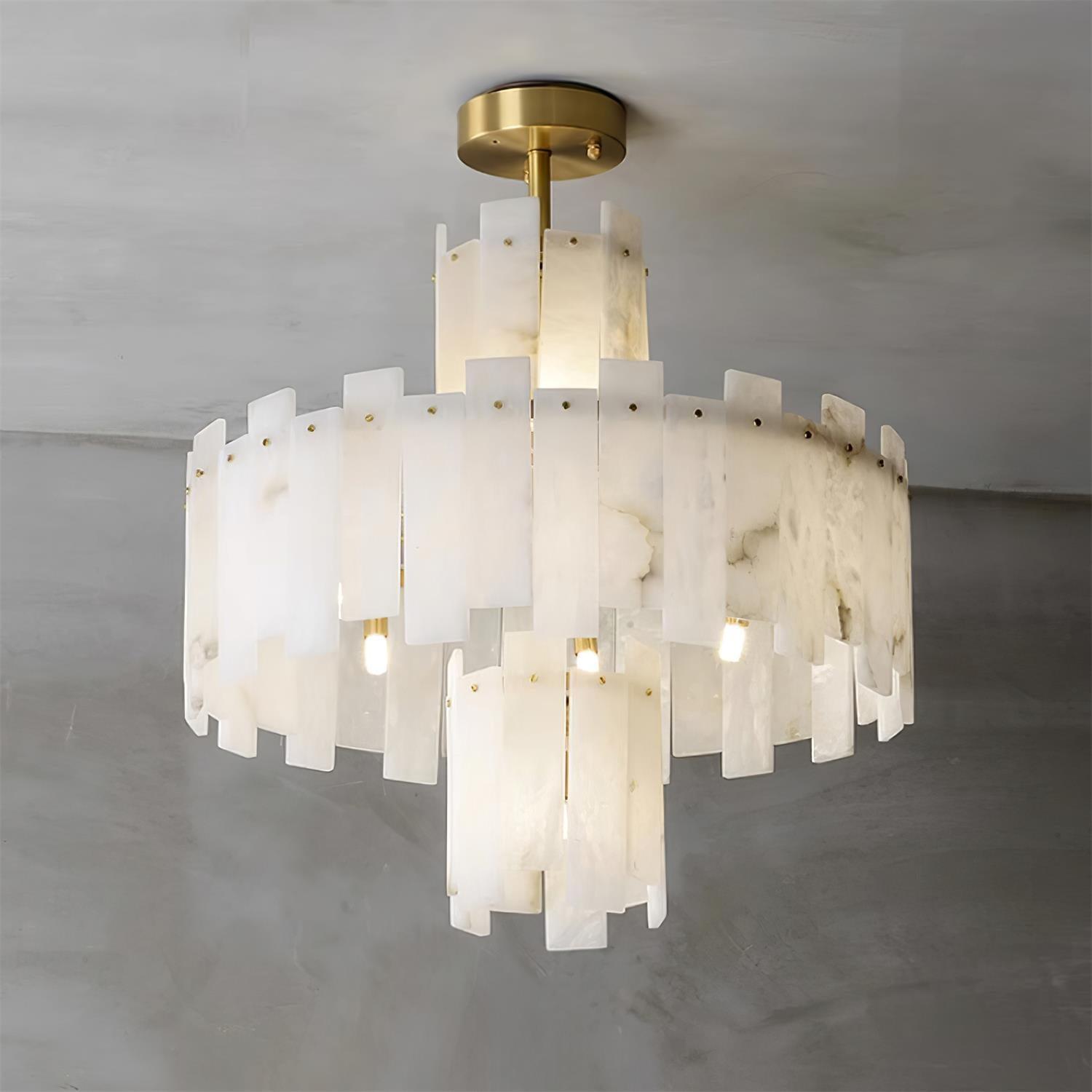 Soraya Art Deco Alabaster Chandelier - Neutralighting