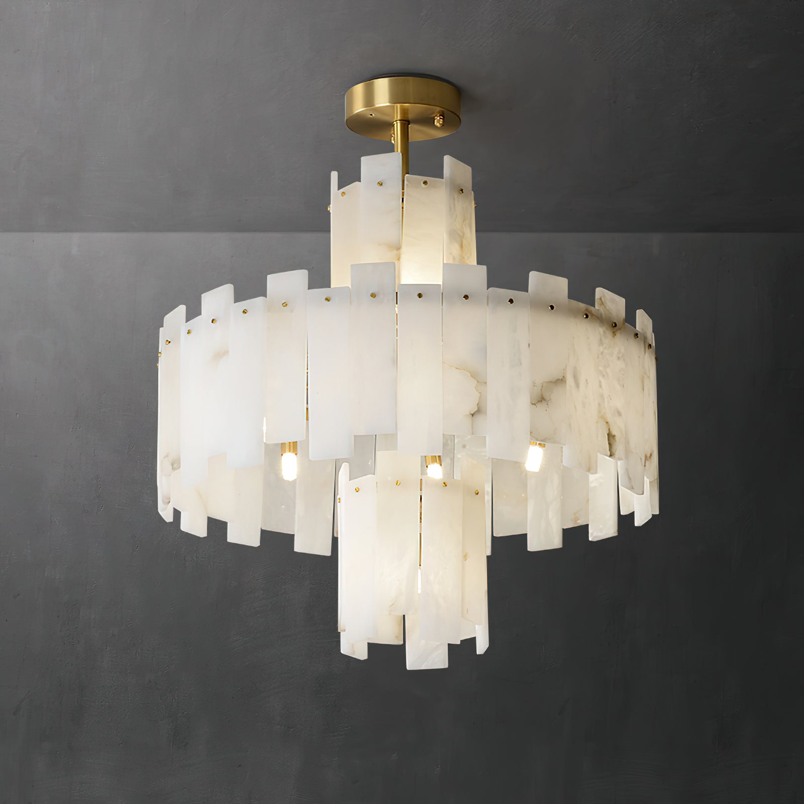 Zosolia Postmodern Luxury Brass Alabaster Chandelier - Letslighting