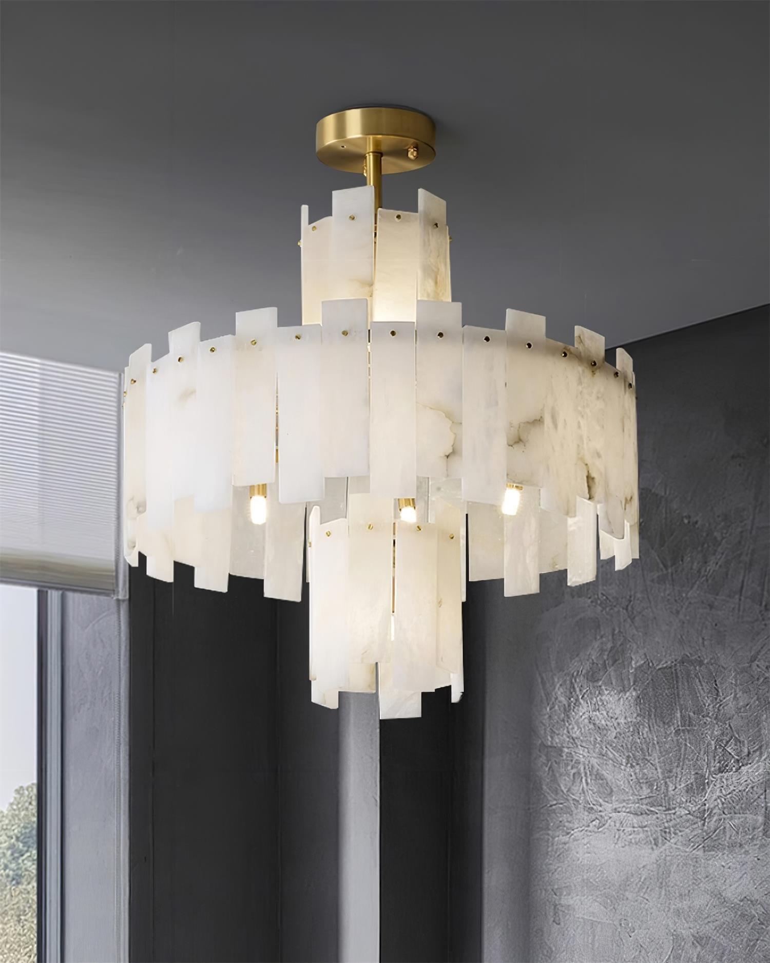 Soraya Art Deco Alabaster Chandelier - Neutralighting