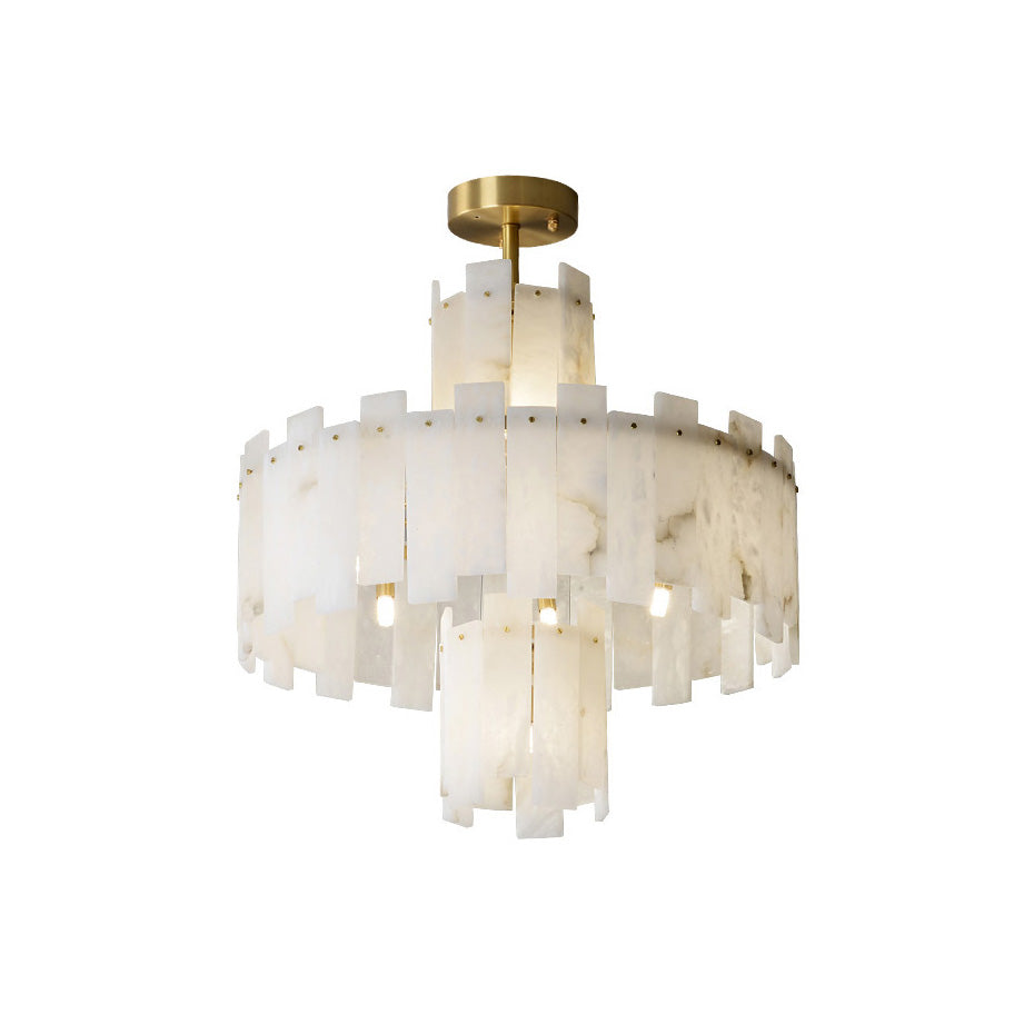 Zosolia Postmodern Luxury Brass Alabaster Chandelier - Letslighting