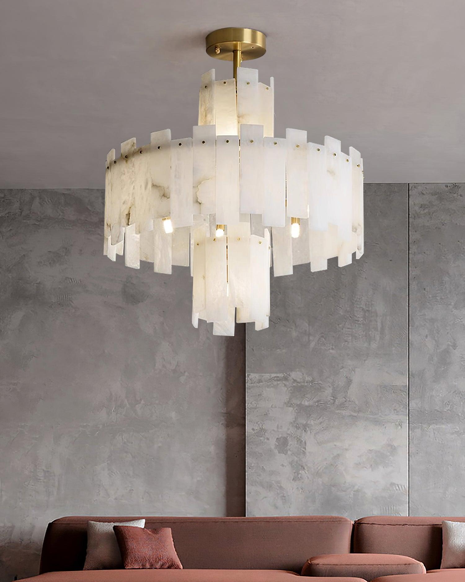 Soraya Art Deco Alabaster Chandelier - Neutralighting