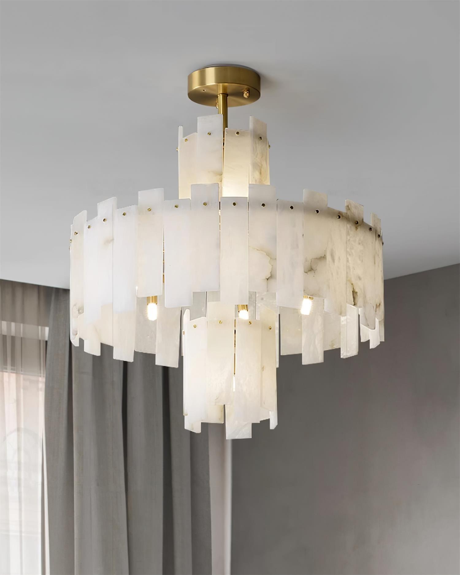 Soraya Art Deco Alabaster Chandelier - Neutralighting