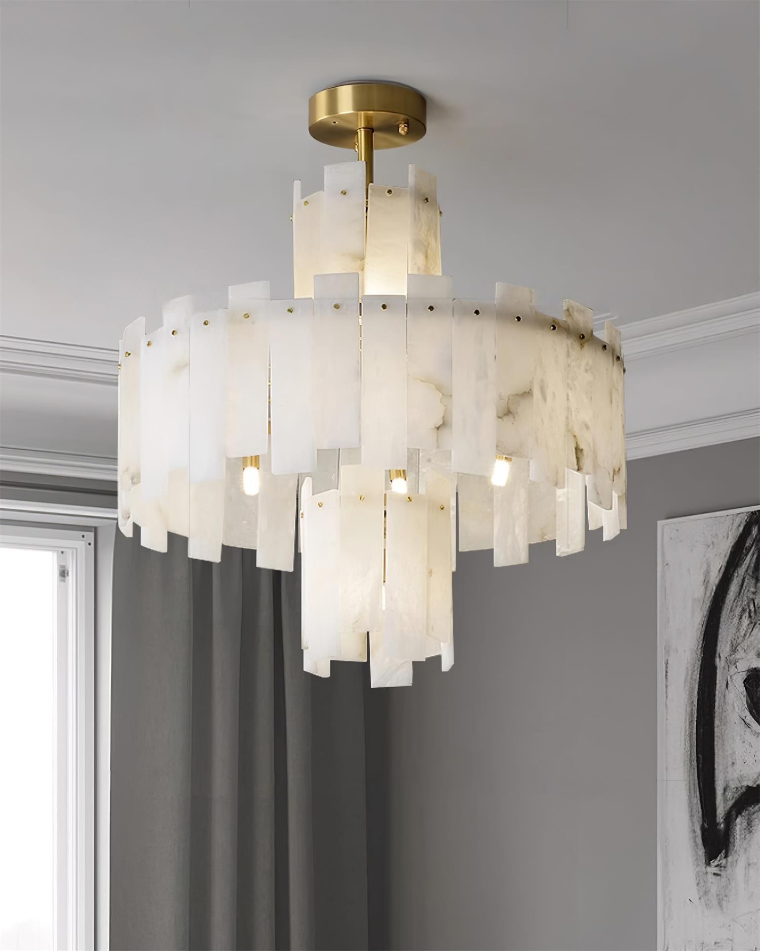 Soraya Art Deco Alabaster Chandelier - Neutralighting