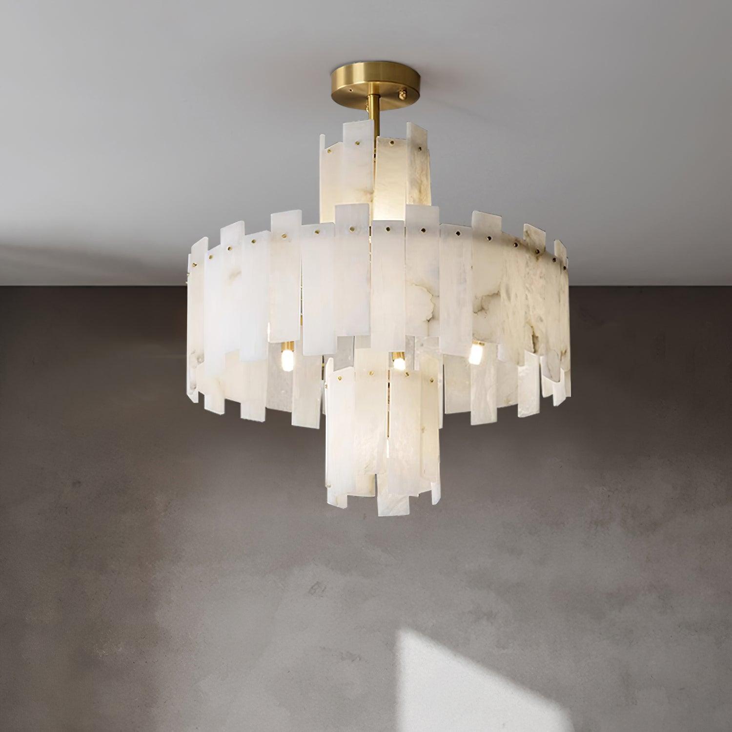 Soraya Art Deco Alabaster Chandelier - Neutralighting