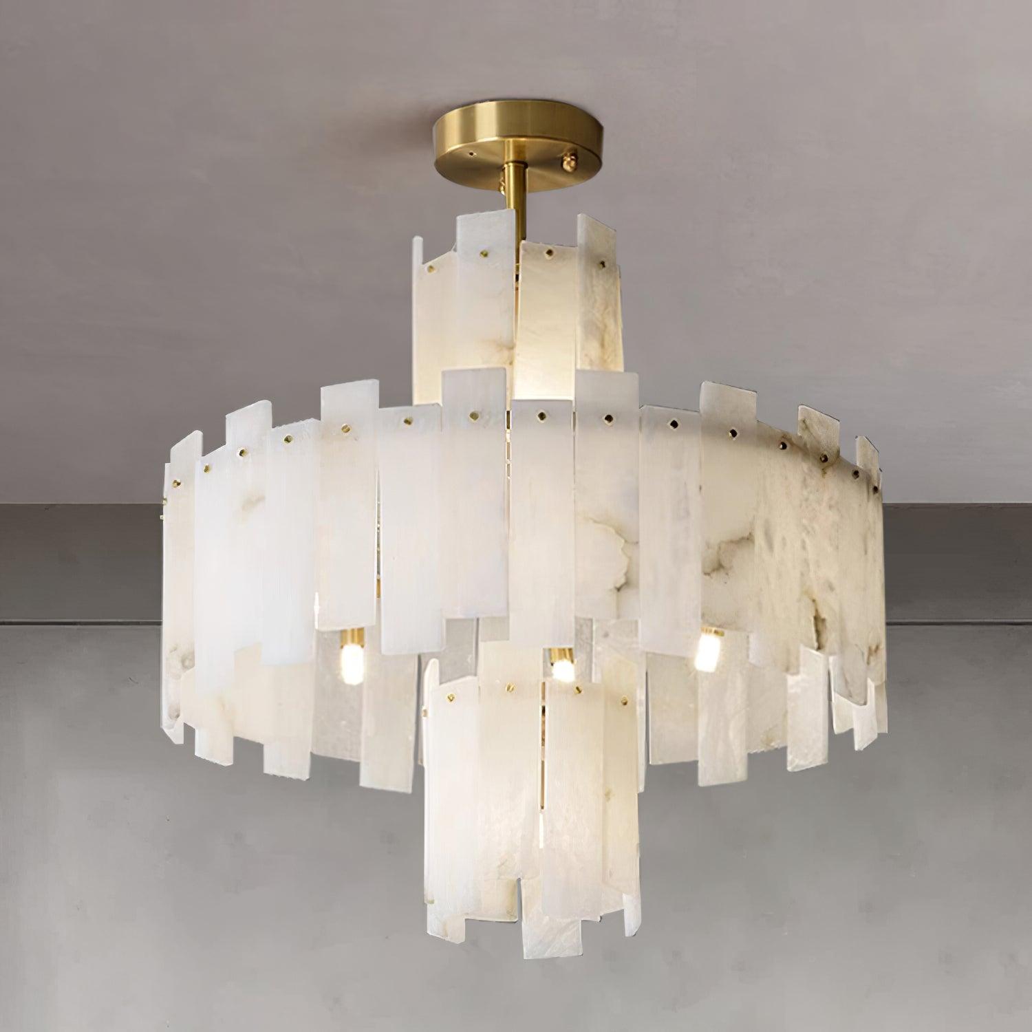 Soraya Art Deco Alabaster Chandelier - Neutralighting