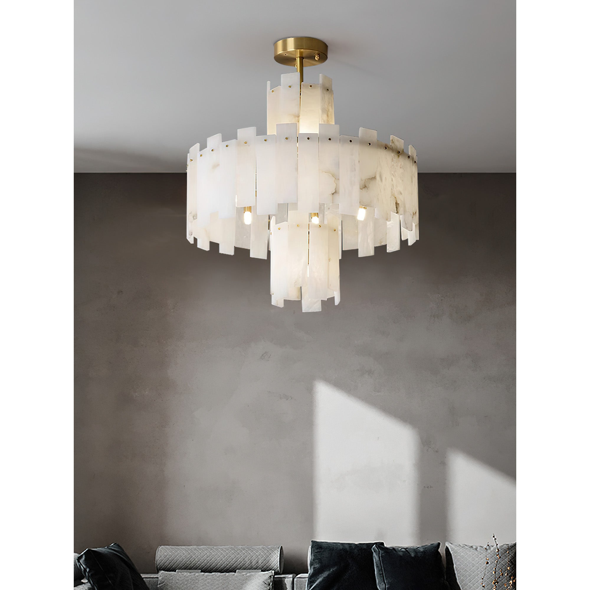 Zosolia Postmodern Luxury Brass Alabaster Chandelier - Letslighting