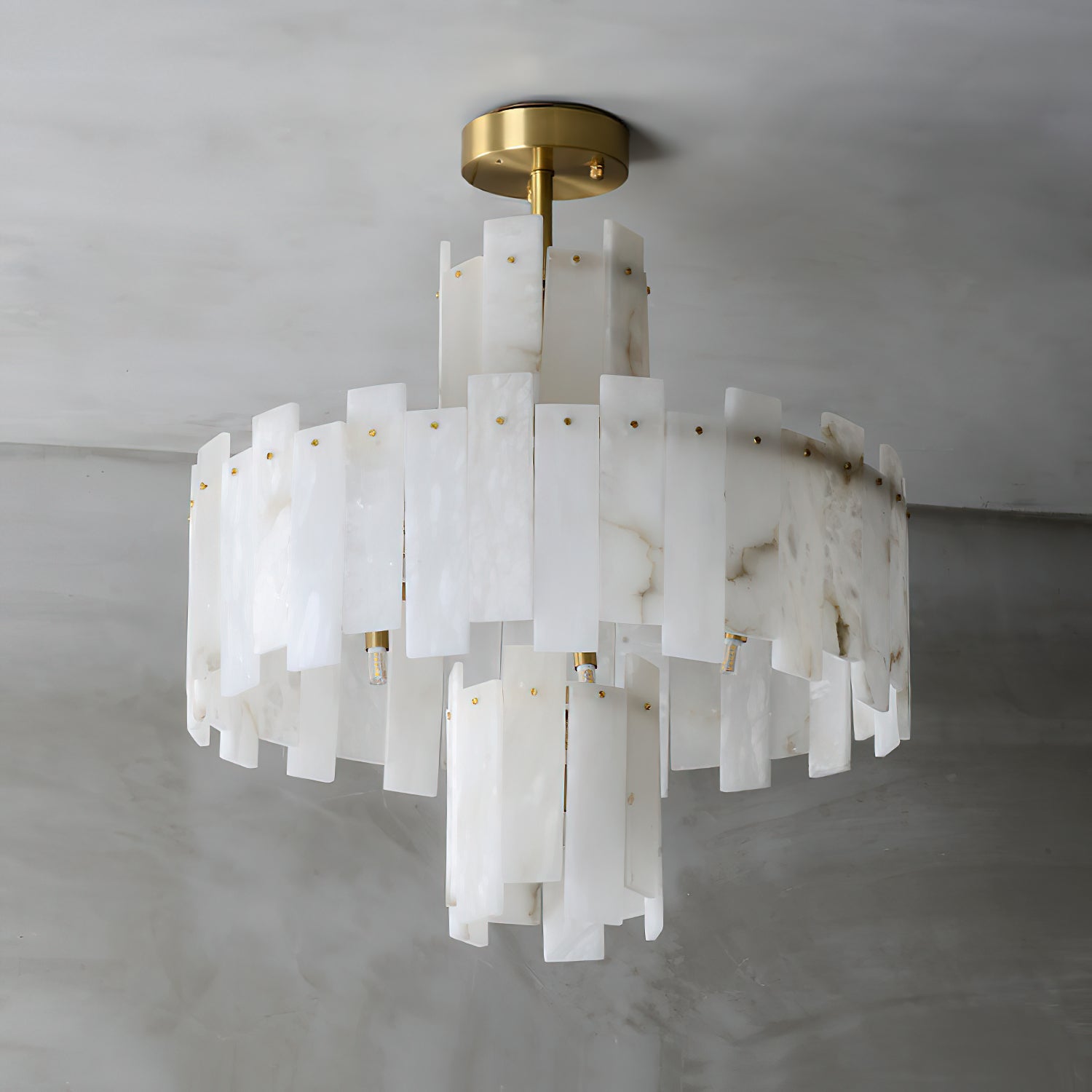 Zosolia Postmodern Luxury Brass Alabaster Chandelier - Letslighting