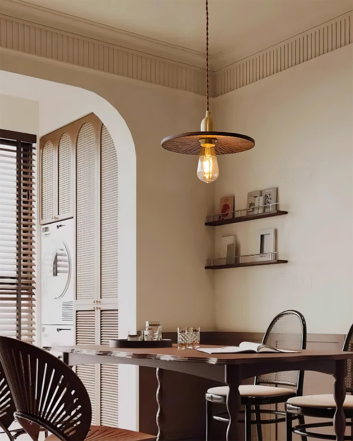 Rei Pendelleuchte Holz Rund Vintage-Letslighting