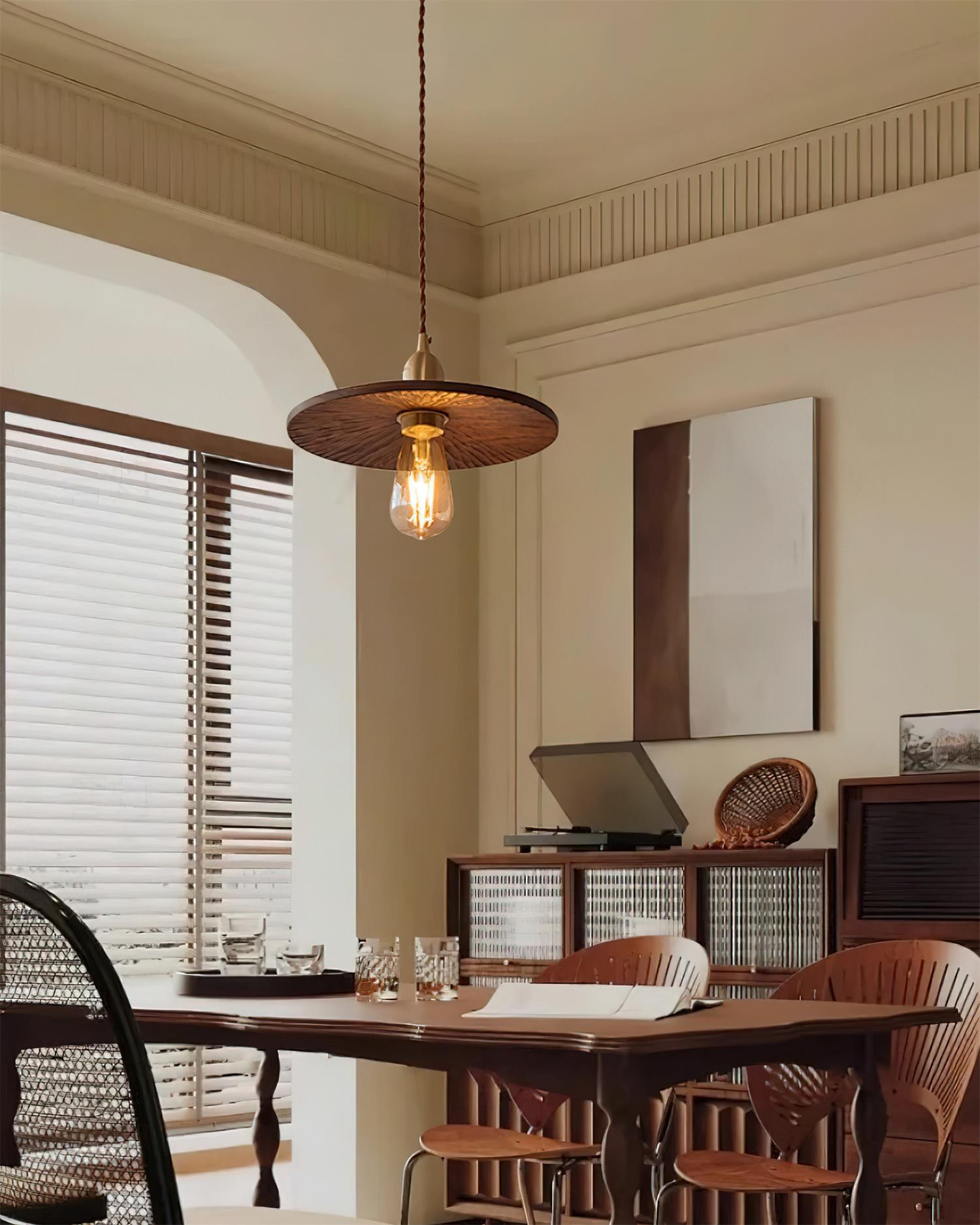 Rei Pendelleuchte Holz Rund Vintage-Letslighting
