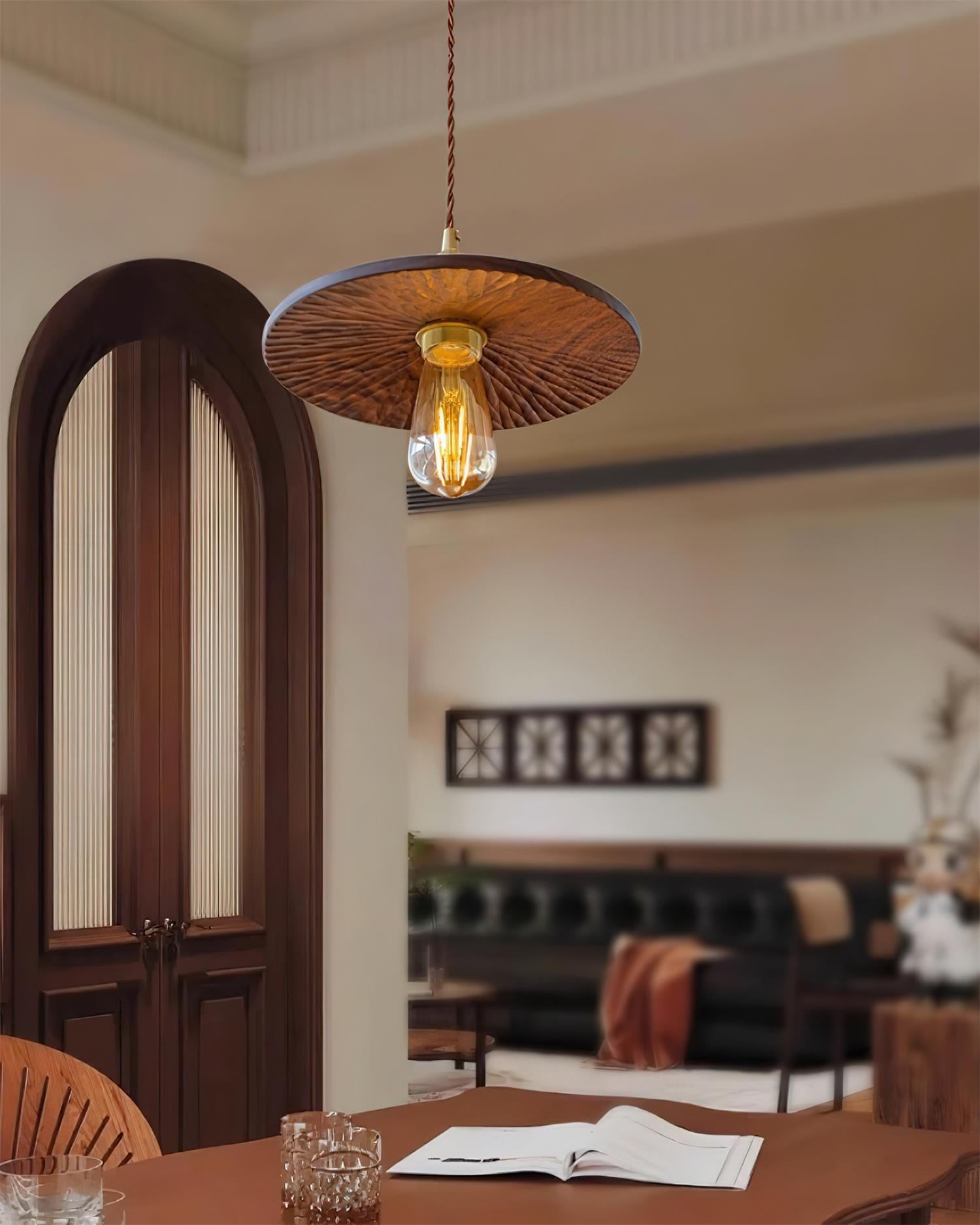Rei Pendelleuchte Holz Rund Vintage-Letslighting