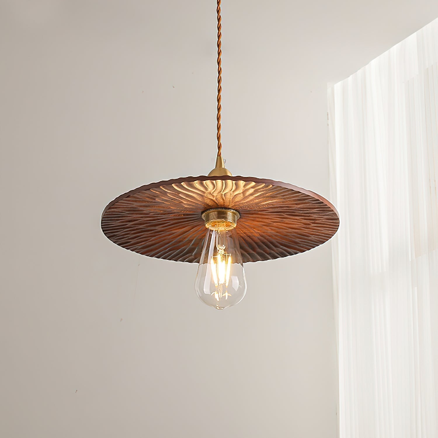 Rei Pendelleuchte Holz Rund Vintage-Letslighting