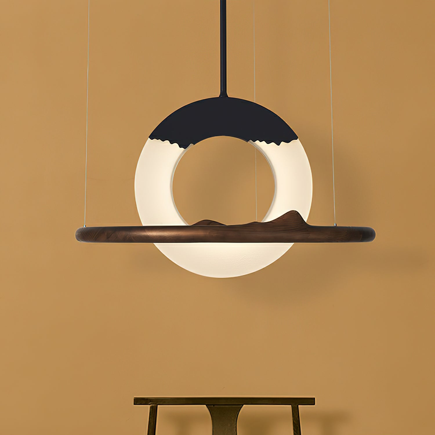 Mytalan Kreisförmige Pendelleuchte aus Holz-Letslighting