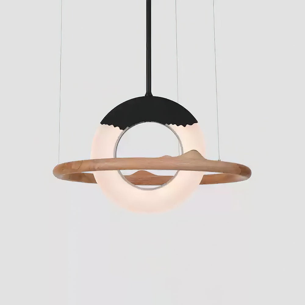Mytalan Kreisförmige Pendelleuchte aus Holz-Letslighting