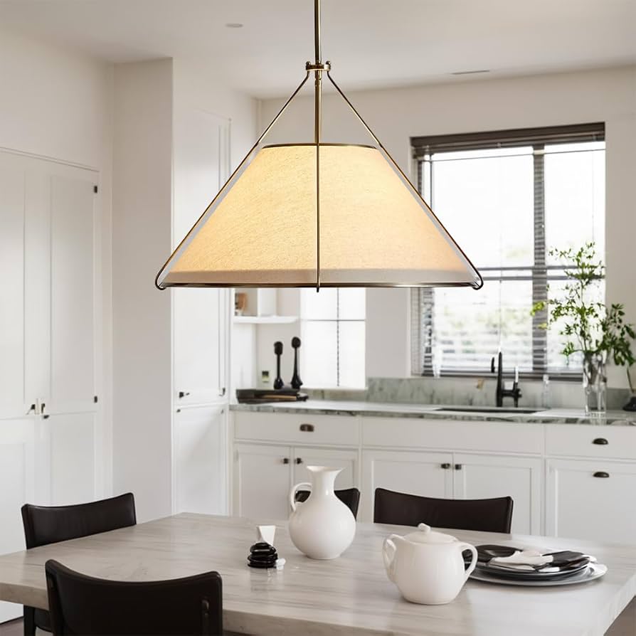 Voloraris Vintage Industrial Konisch Stoff Pendelleuchte-Letslighting