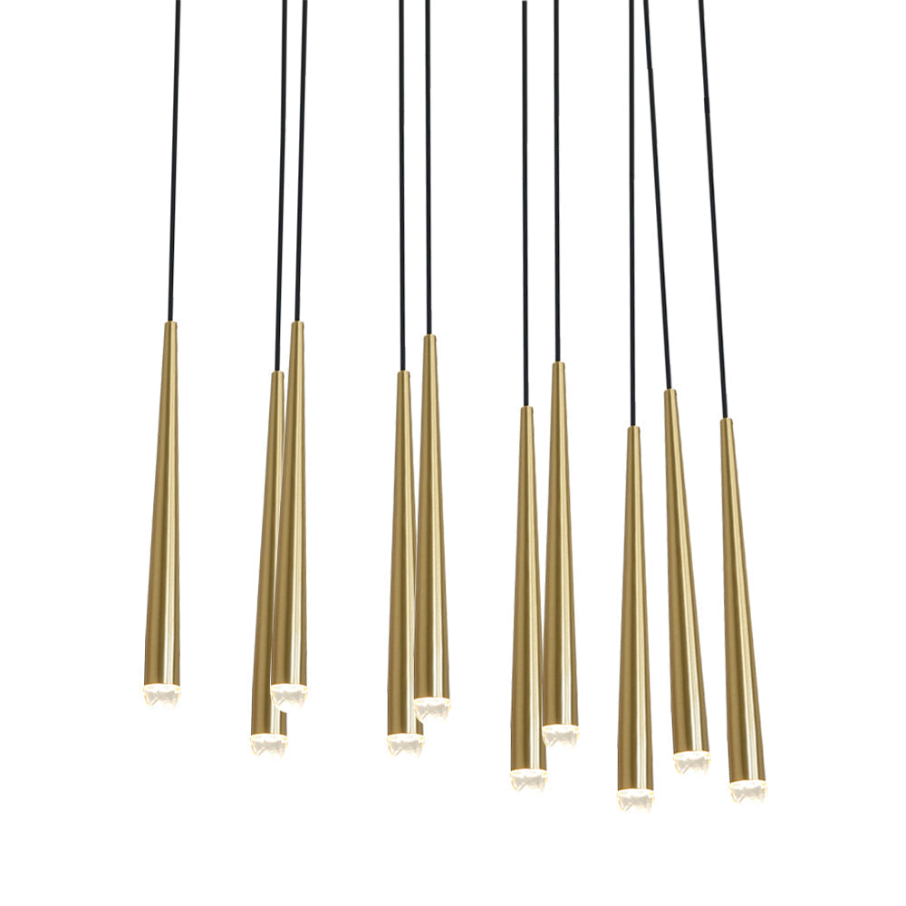 Chandelier with Polished Brass and Crystal Shades Minimalist - Letslighting