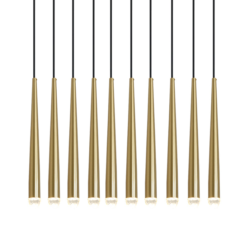 Chandelier with Polished Brass and Crystal Shades Minimalist - Letslighting