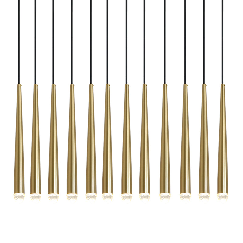 Chandelier with Polished Brass and Crystal Shades Minimalist - Letslighting