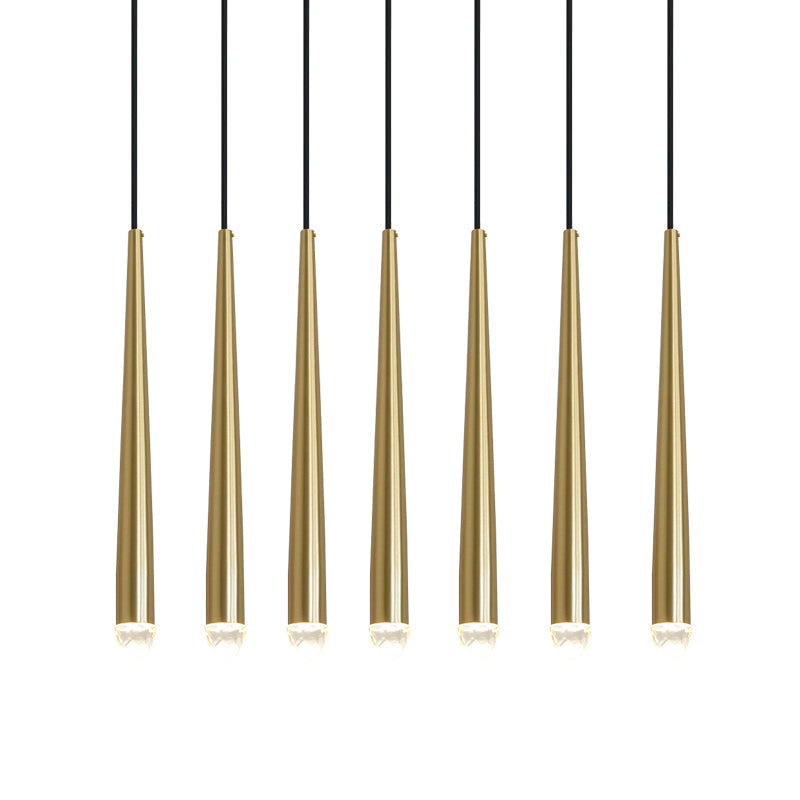 Chandelier with Polished Brass and Crystal Shades Minimalist - Letslighting