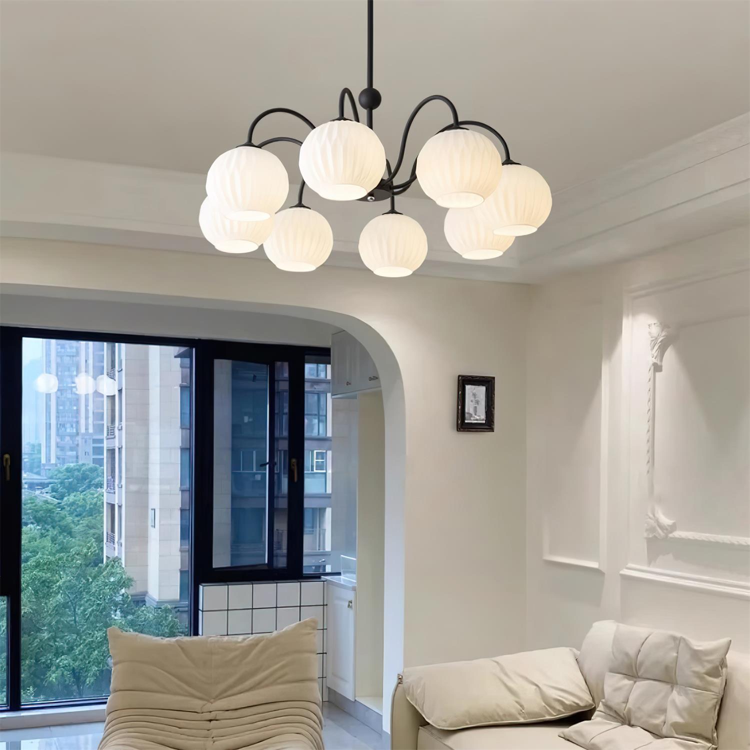 Tulip Kronleuchter mit Wellen-Glas-Letslighting