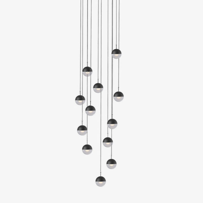 Solara Pendelleuchte Stahl Glas Mehrfach Tropfen-Letslighting
