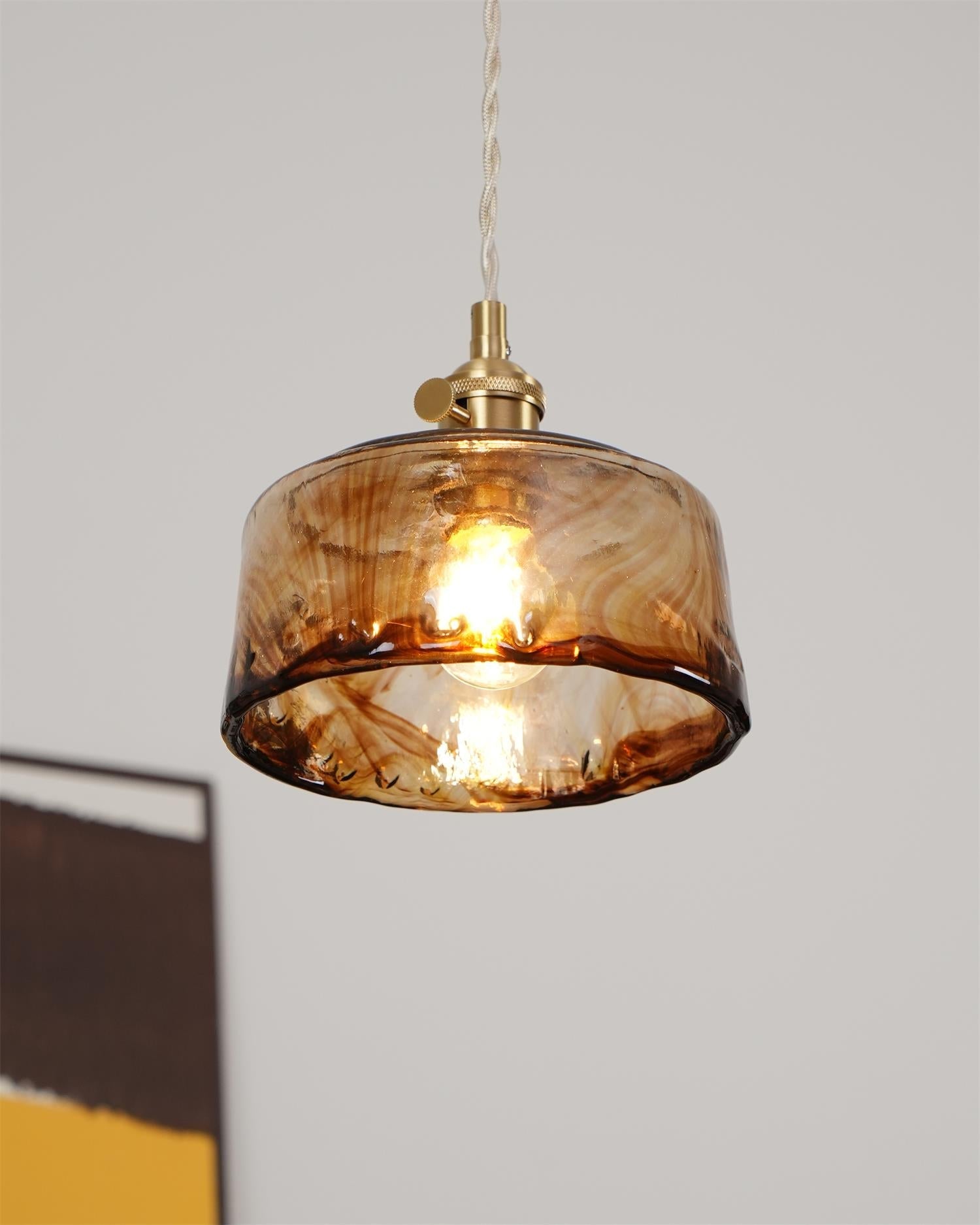Amberlyn Vintage Amber Glass Pendant Light - Letslighting
