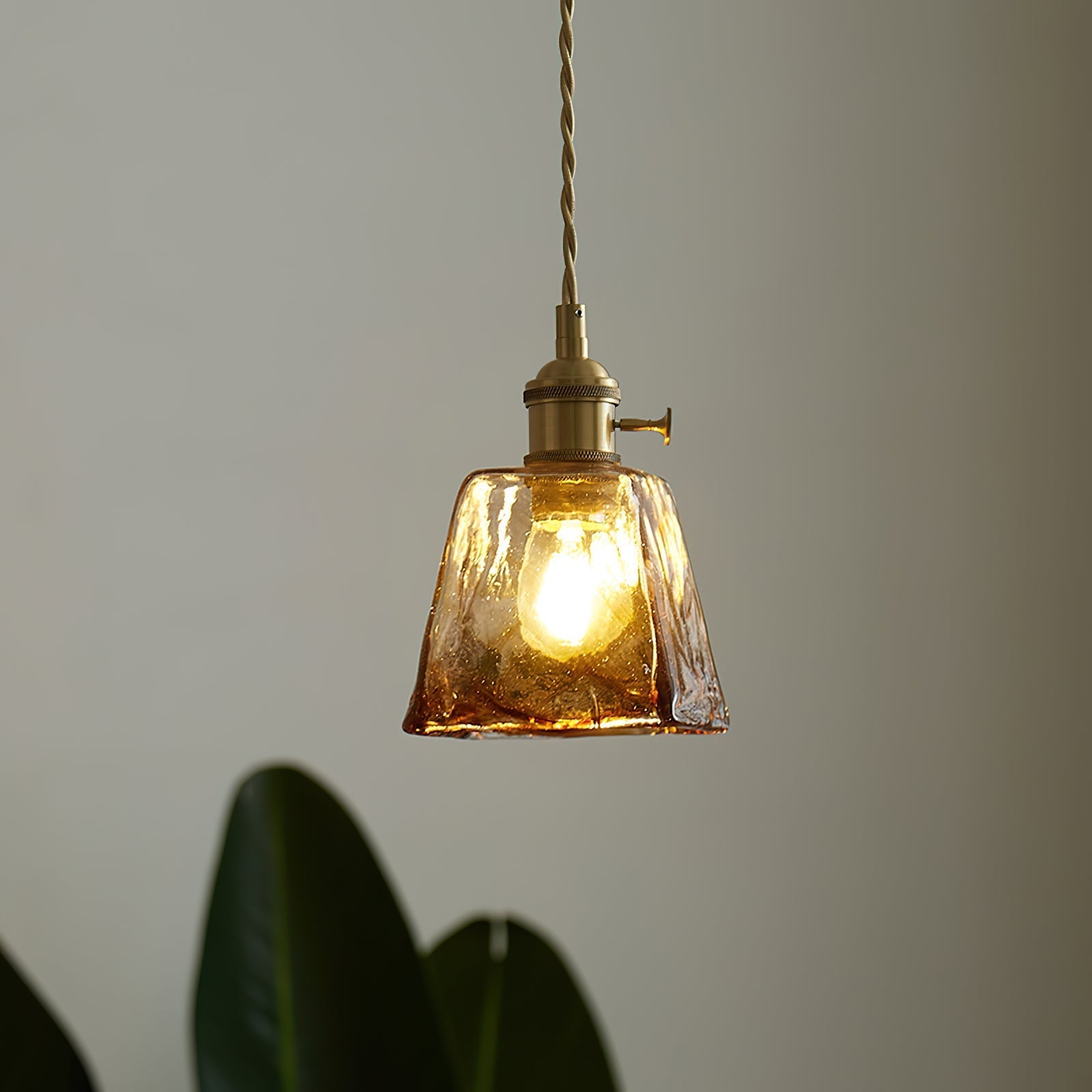 Amberlyn Vintage Amber Glass Pendant Light - Letslighting