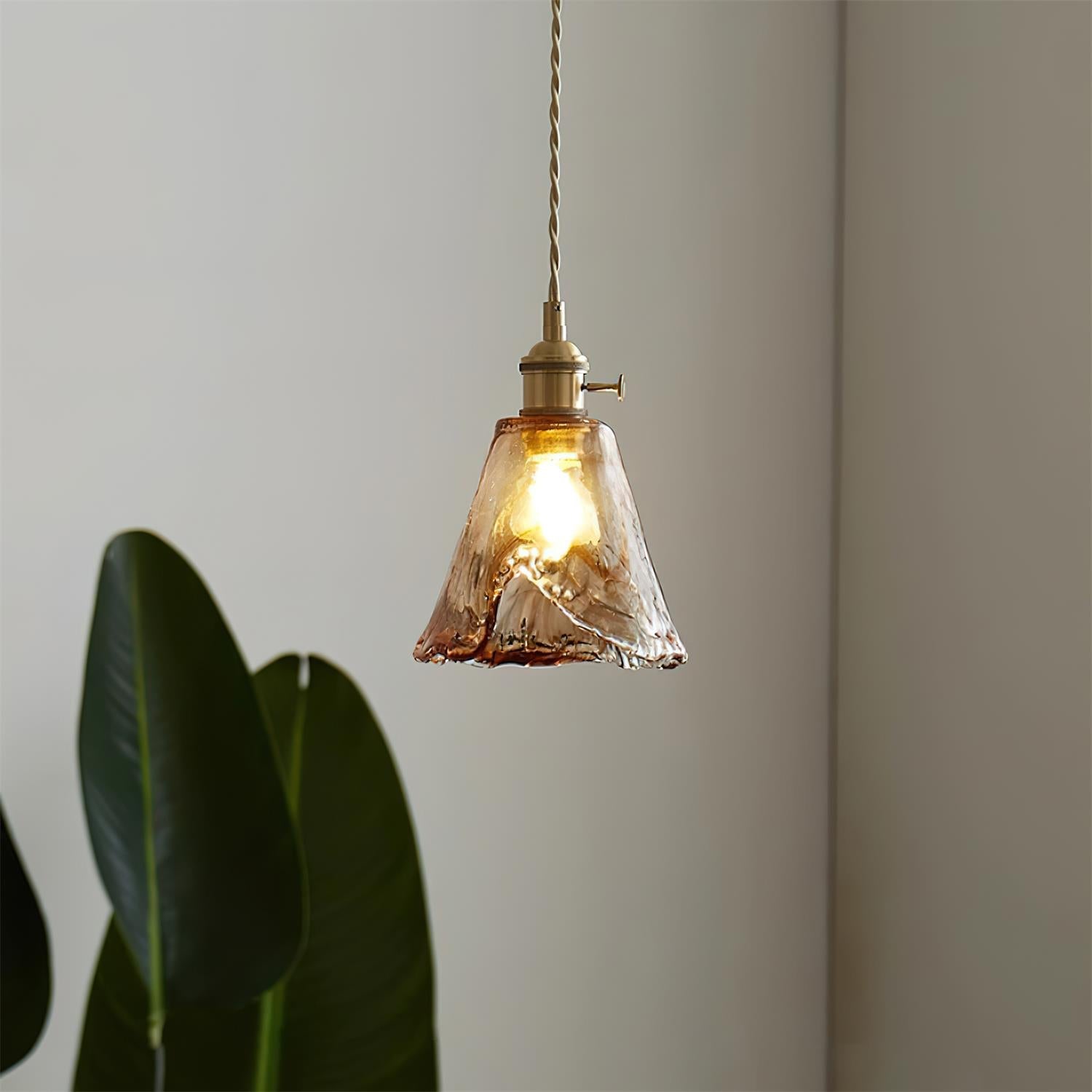 Amberlyn Vintage Amber Glass Pendant Light - Letslighting