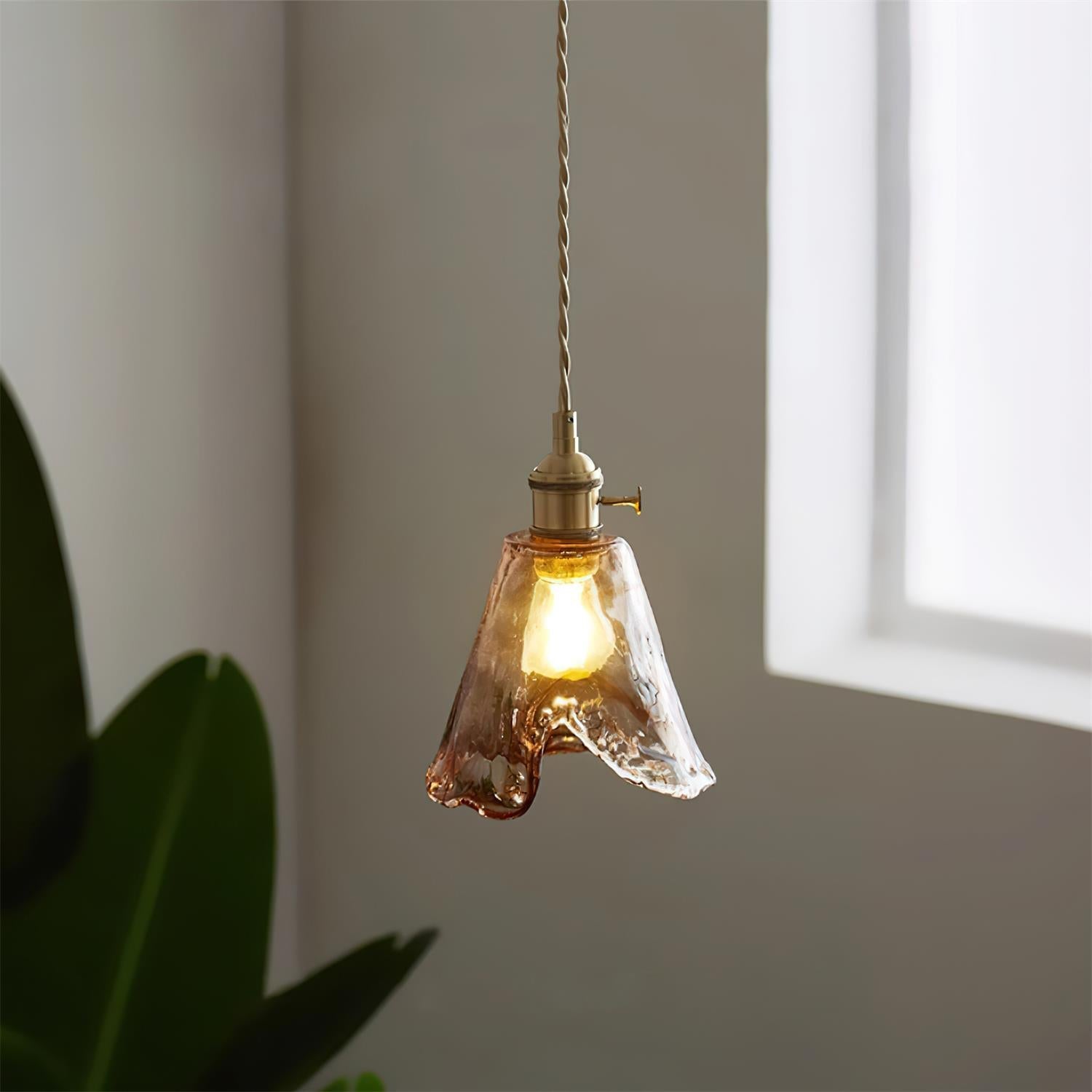 Amberlyn Vintage Amber Glass Pendant Light - Letslighting