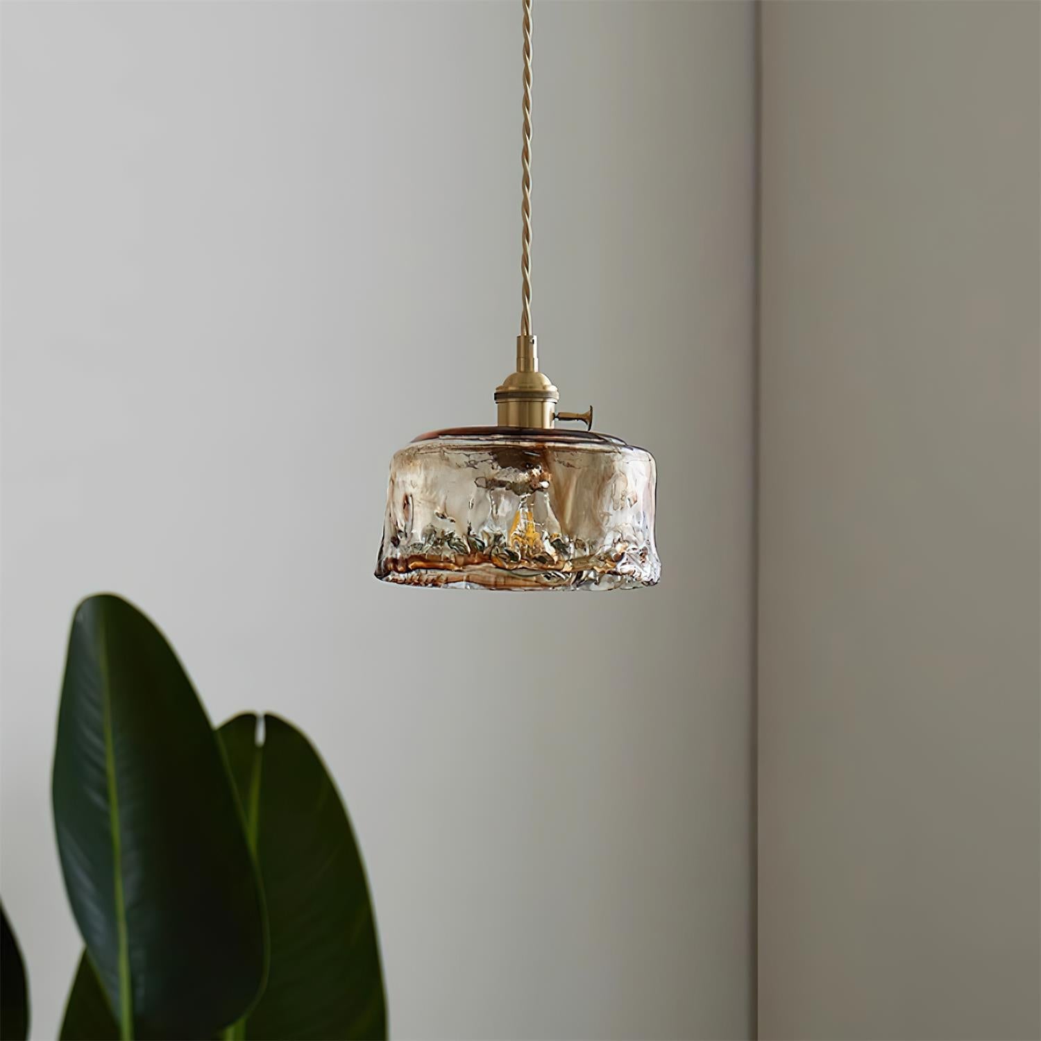 Amberlyn Vintage Amber Glass Pendant Light - Letslighting