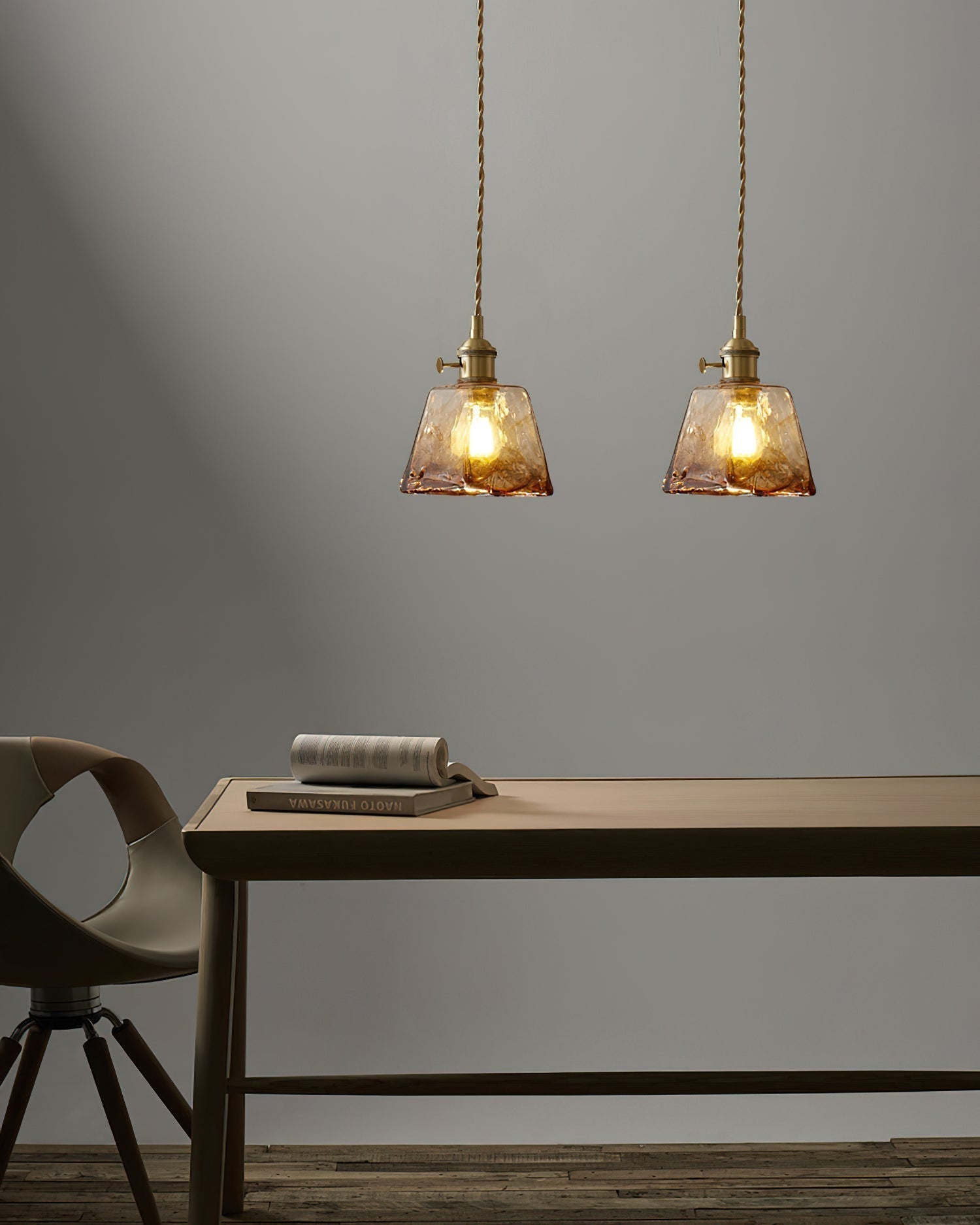 Amberlyn Vintage Amber Glass Pendant Light - Letslighting