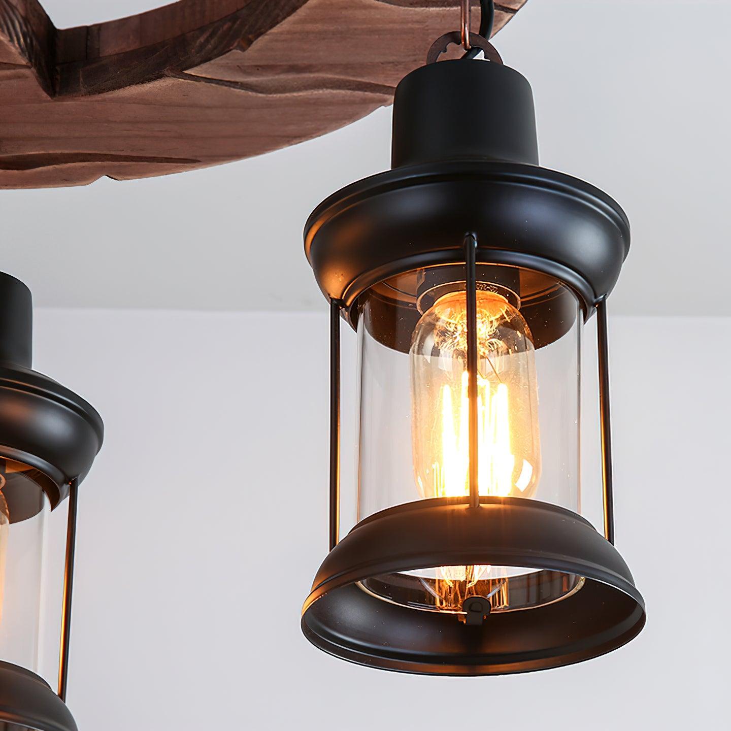 Aurora Kronleuchter Boot Holz Vintage-Letslighting