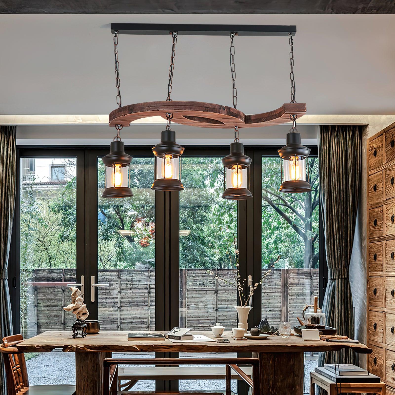 Aurora Kronleuchter Boot Holz Vintage-Letslighting