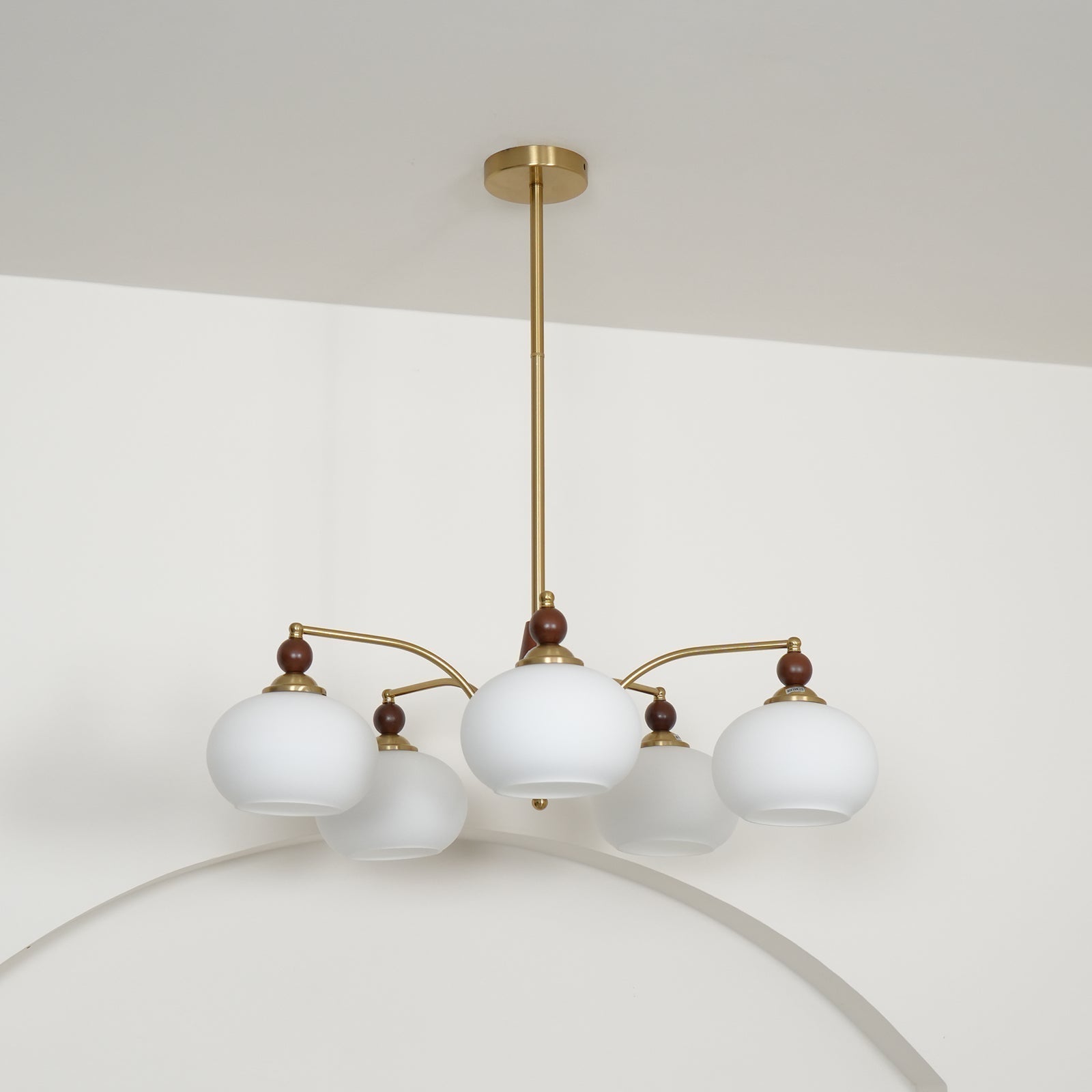 Lustra Retro Pendelleuchte Gelbes Glas Messing-Letslighting