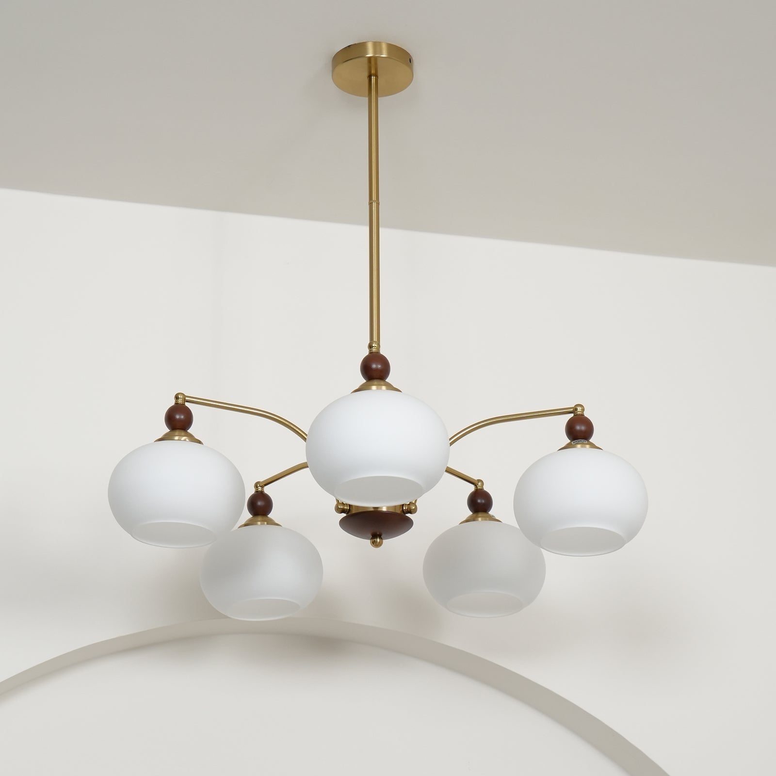 Lustra Retro Pendelleuchte Gelbes Glas Messing-Letslighting