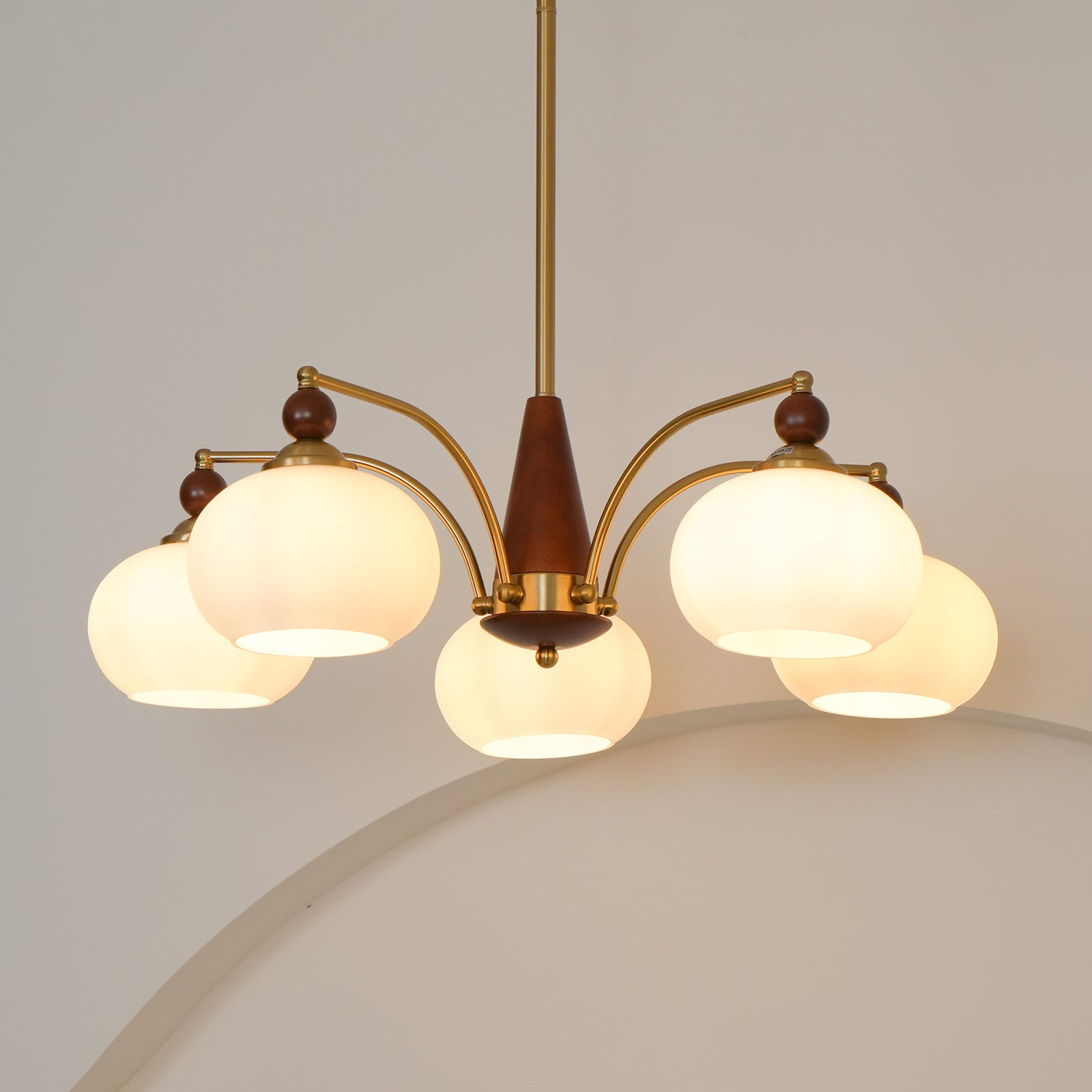 Lustra Retro Pendelleuchte Gelbes Glas Messing-Letslighting