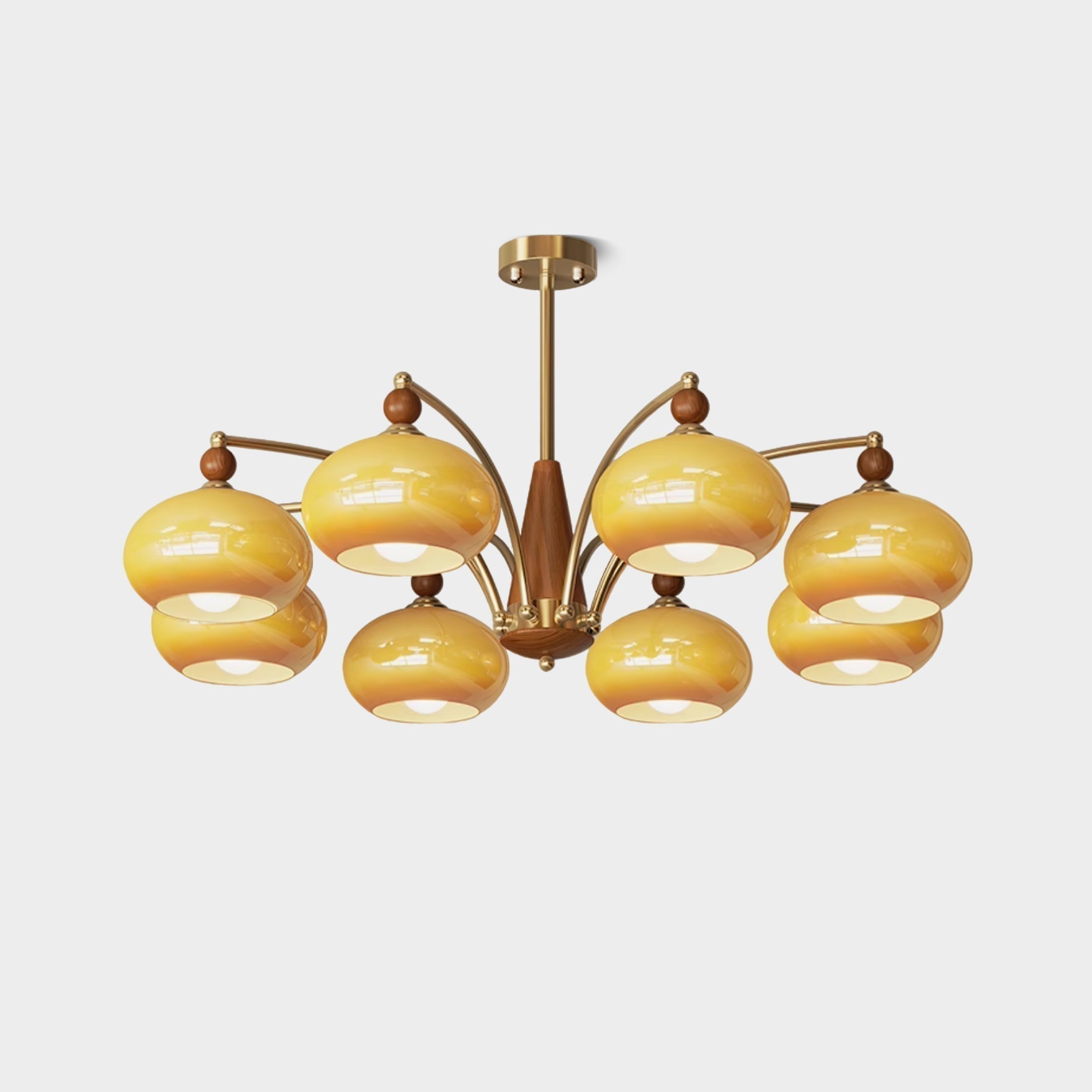 Lustra Retro Pendelleuchte Gelbes Glas Messing-Letslighting