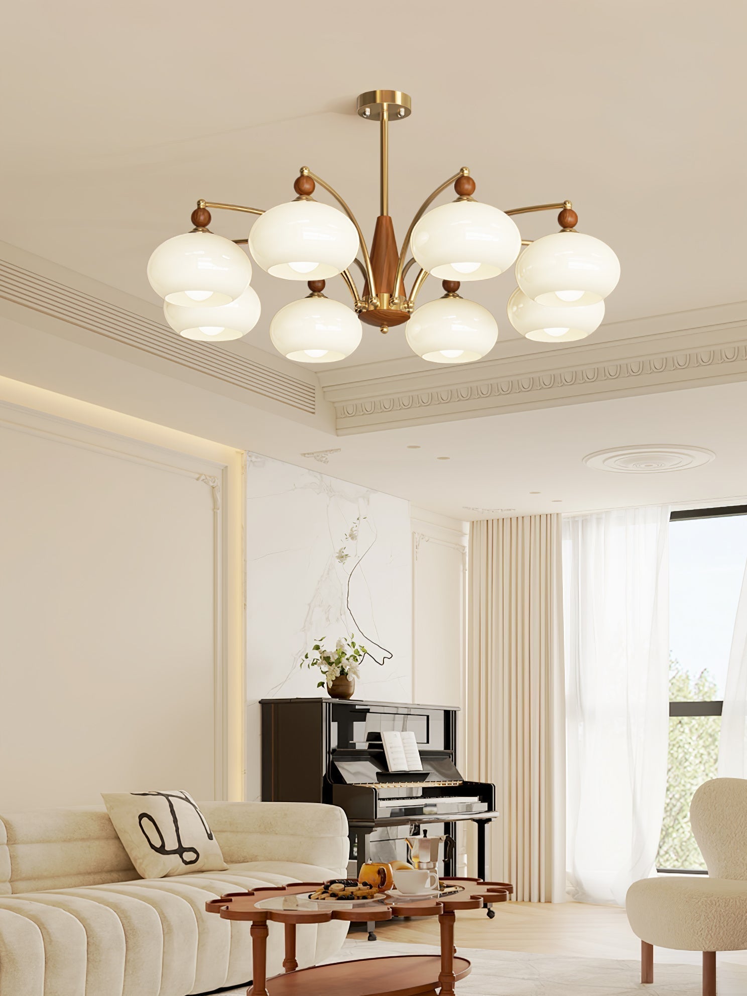 Lustra Retro Pendelleuchte Gelbes Glas Messing-Letslighting