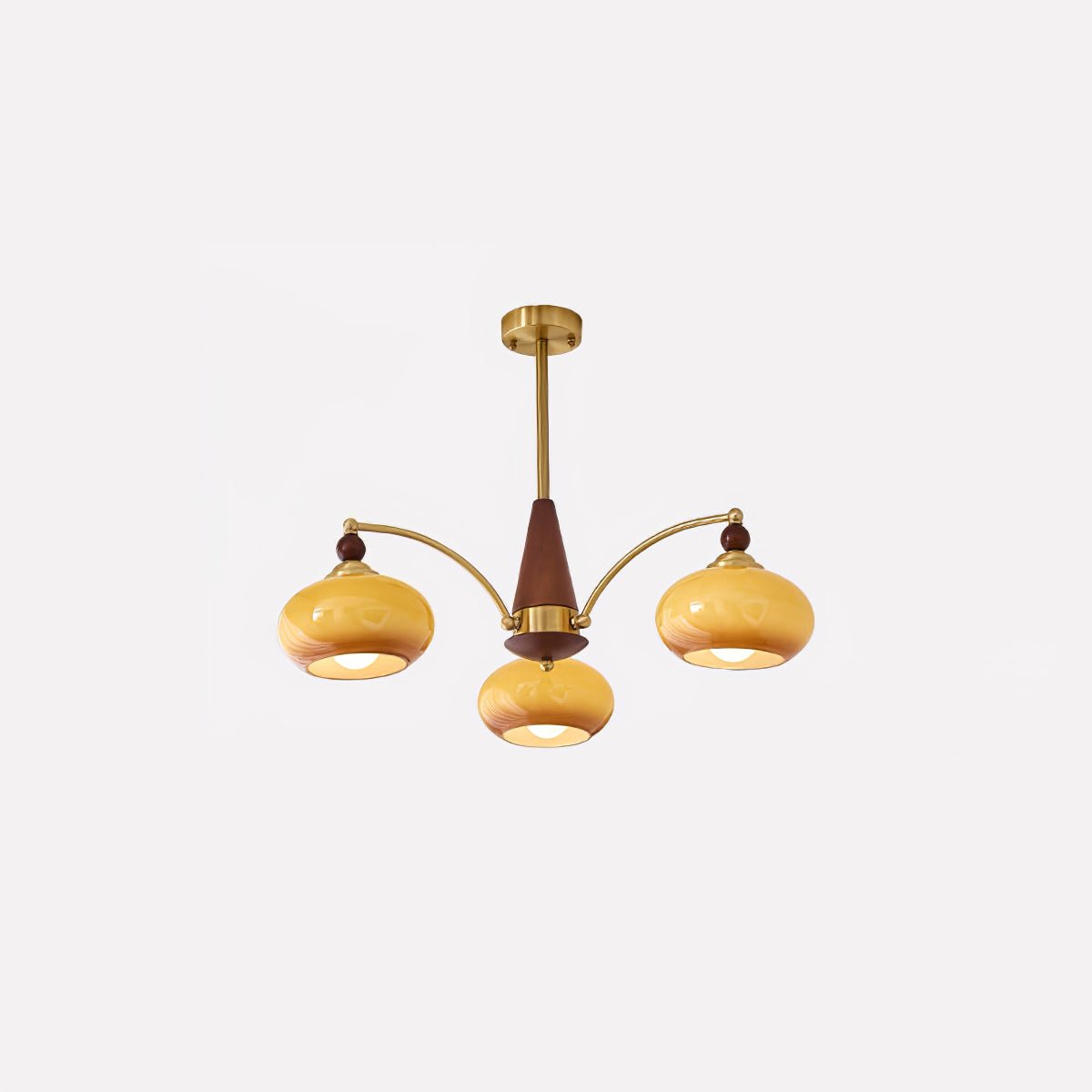 Lustra Retro Pendelleuchte Gelbes Glas Messing-Letslighting