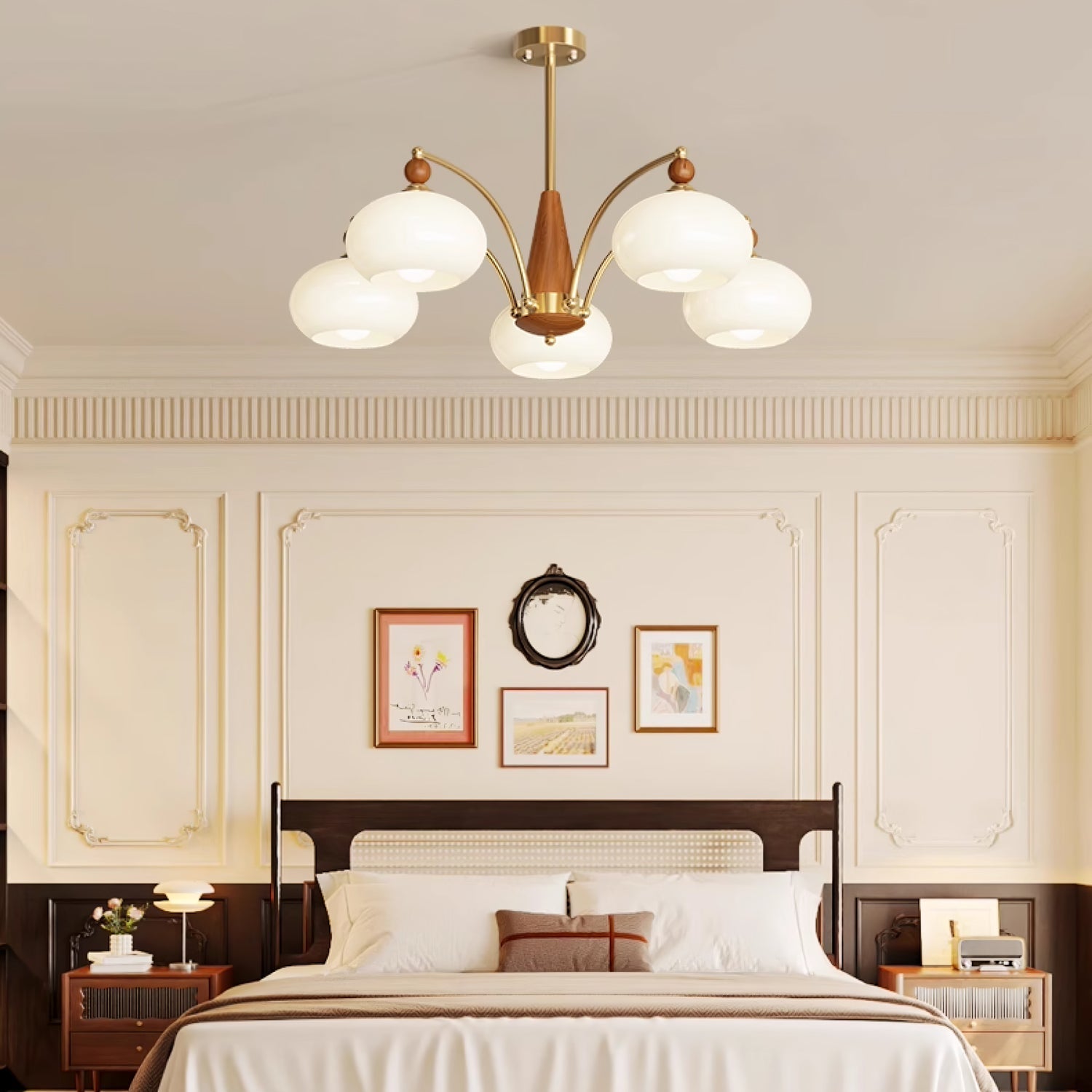 Lustra Retro Pendelleuchte Gelbes Glas Messing-Letslighting