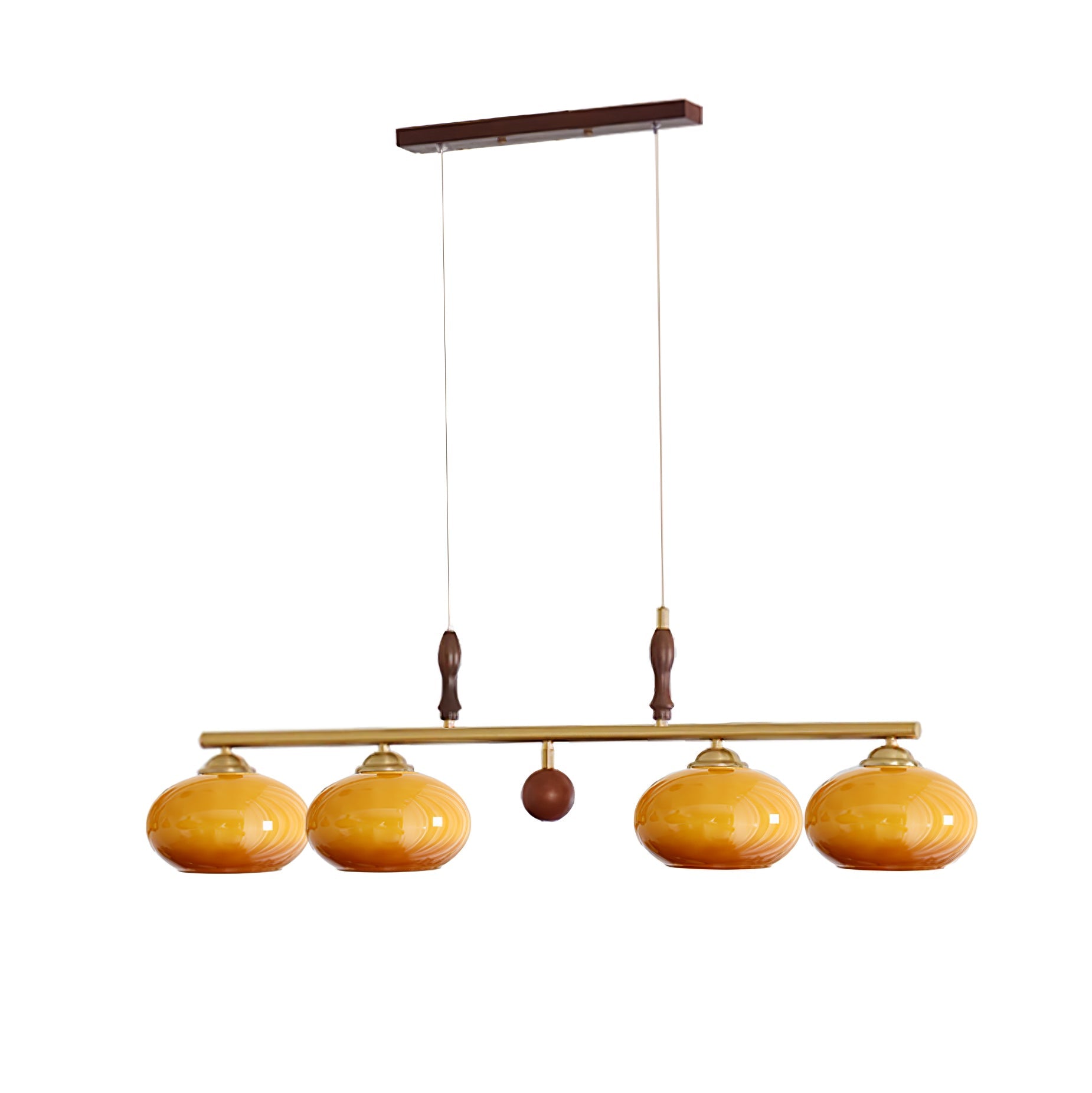 Lustra Retro Pendelleuchte Gelbes Glas Messing-Letslighting