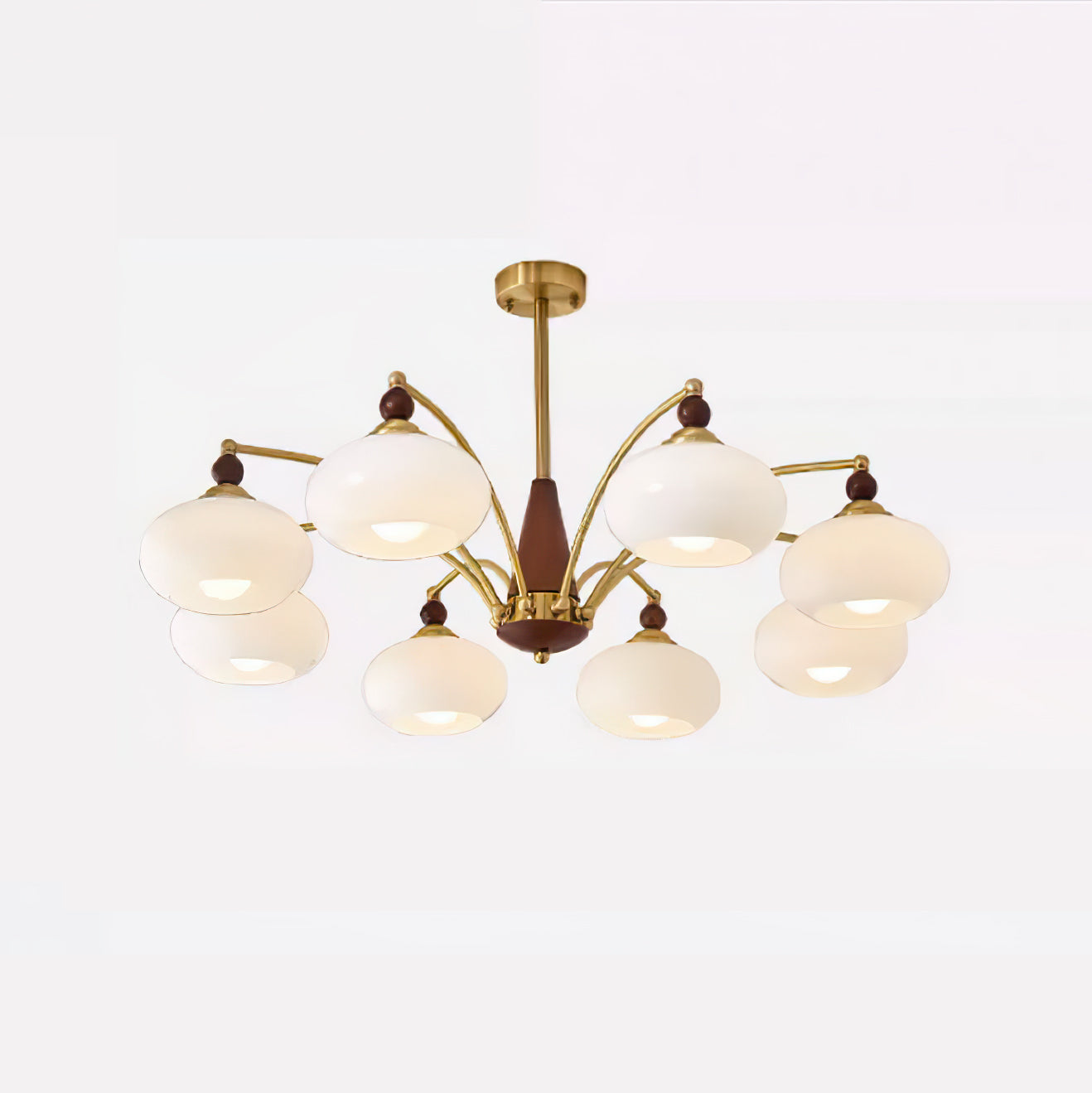 Lustra Retro Pendelleuchte Gelbes Glas Messing-Letslighting