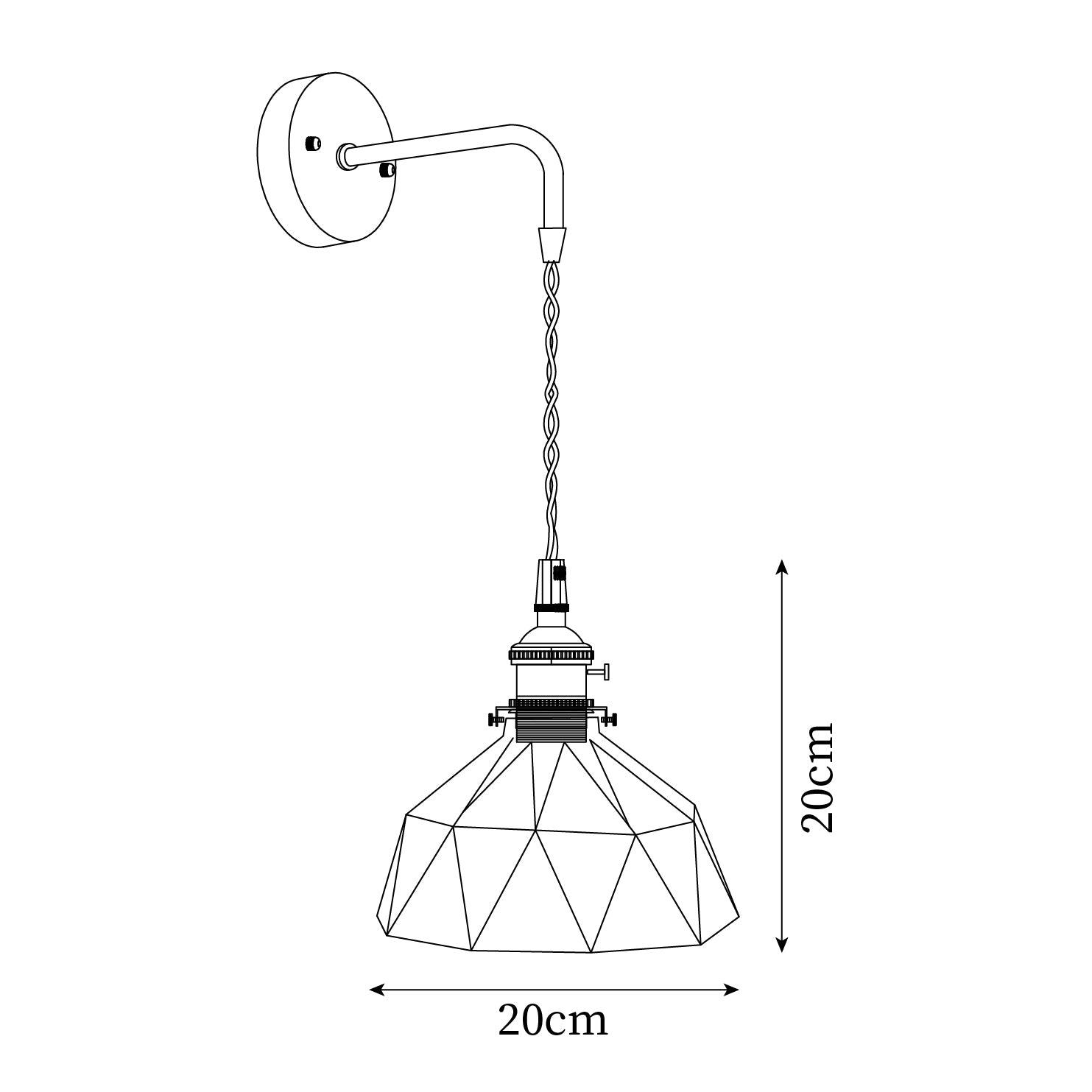 Wandleuchte Geometrisch Buntglas Schirm Vintage Messing Arm Ländlich-Letslighting