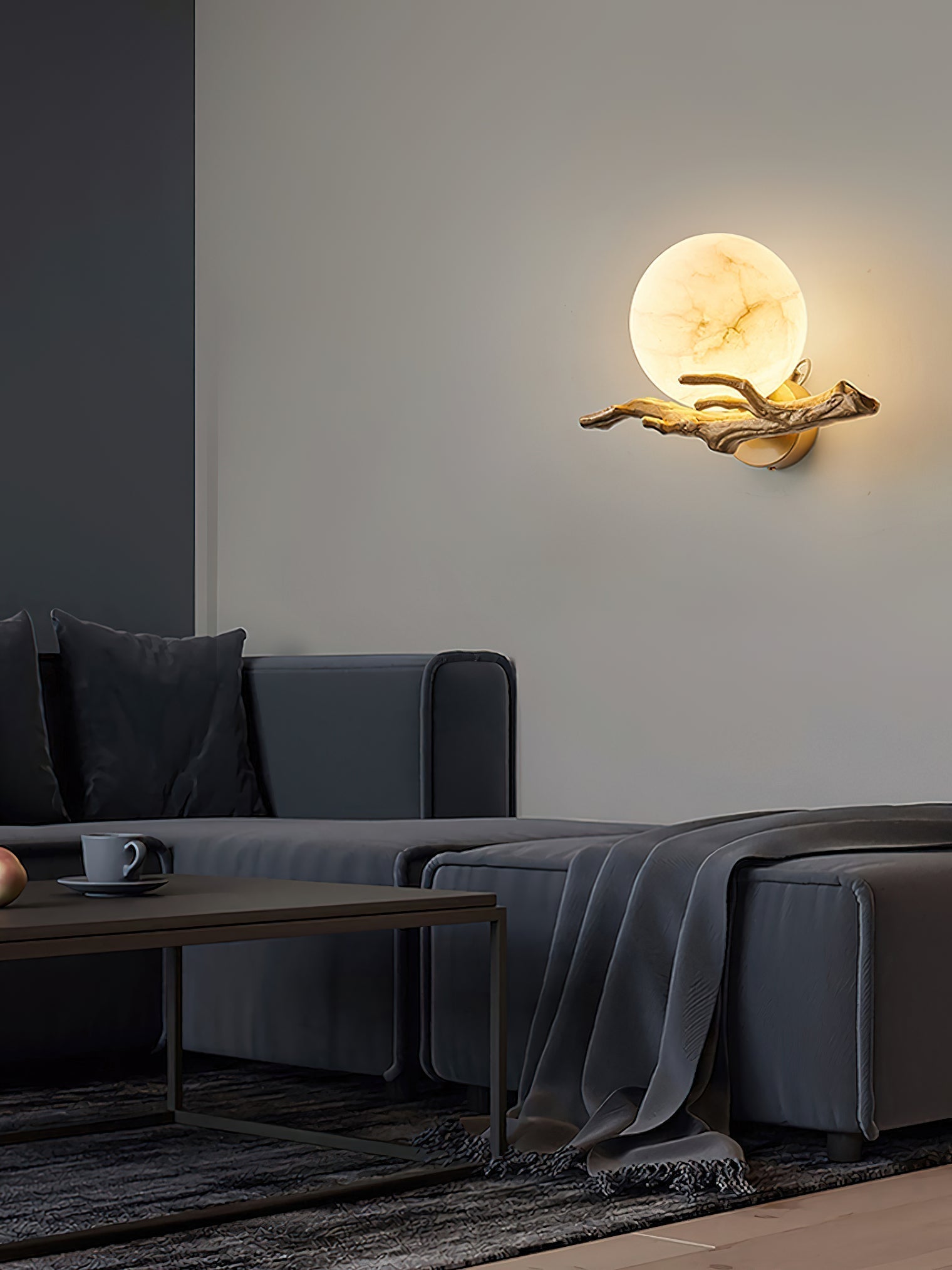 Ormirara Modern Minimalist Retro Twigs Alabaster Wall Lamp - Letslighting