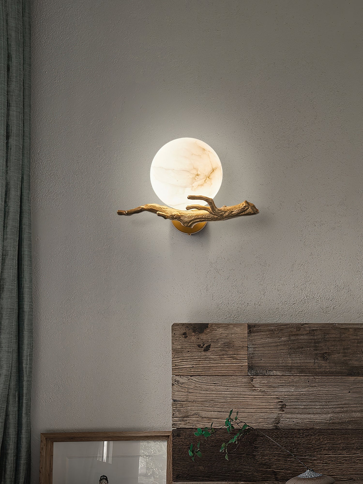 Ormirara Modern Minimalist Retro Twigs Alabaster Wall Lamp - Letslighting