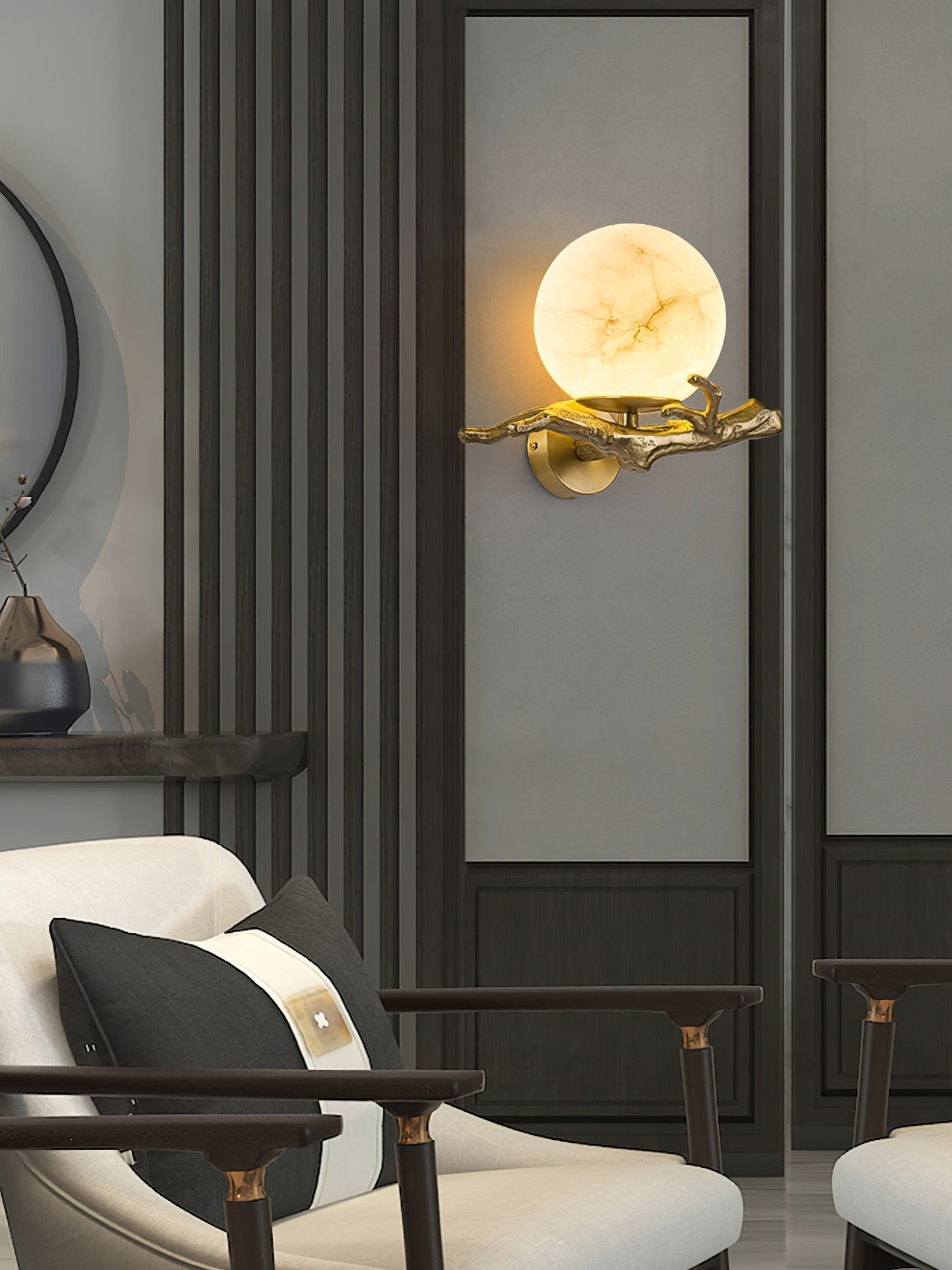 Ormirara Modern Minimalist Retro Twigs Alabaster Wall Lamp - Letslighting