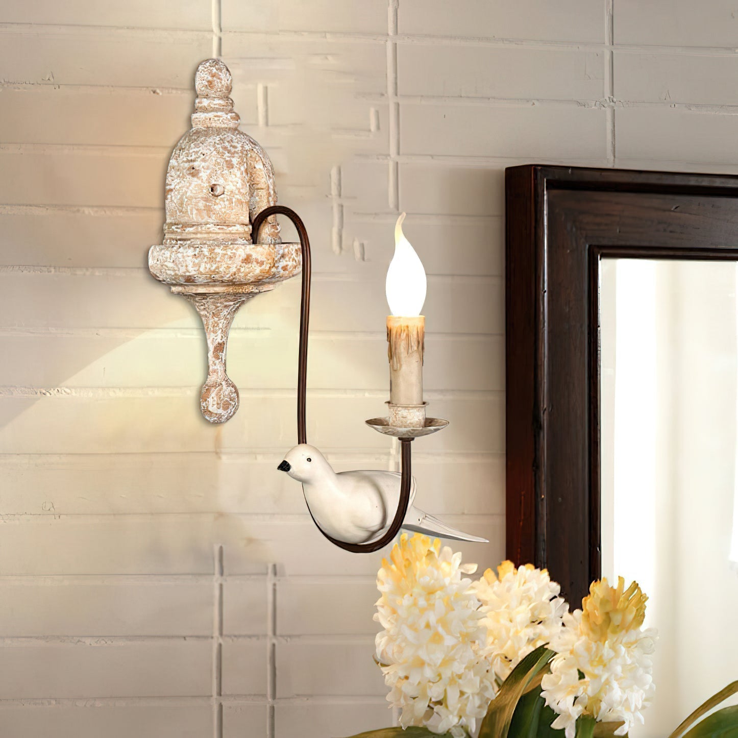 Syraean Vintage Retro Vogel Holz Wandleuchte-Letslighting