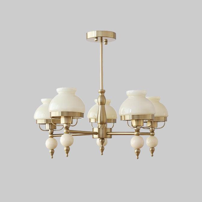Chandelier Glass and Metal Fixture for Dining or Living Room Vintage - Letslighting
