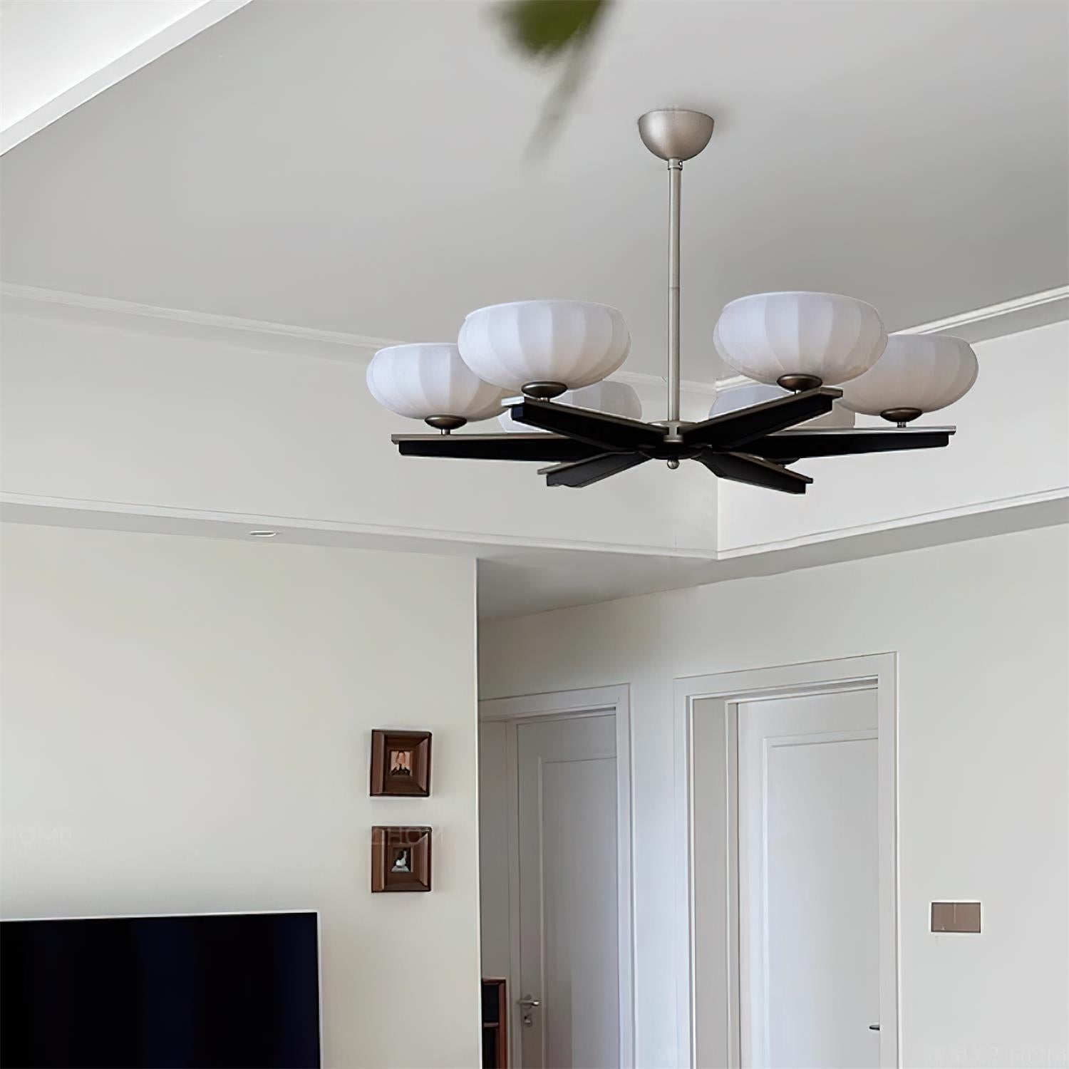 Riley Moderner Kronleuchter aus Holz und Glas-Letslighting