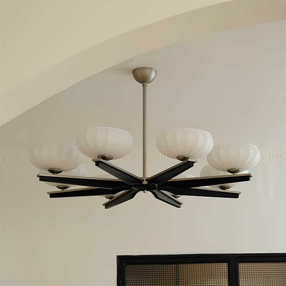 Riley Moderner Kronleuchter aus Holz und Glas-Letslighting